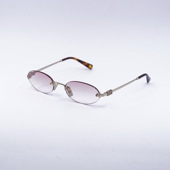 Miu Miu Miu Miu MUA54S ZVN70O Sunglasses Pale Gold Oval Frame Size ONE SIZE - 1 Thumbnail