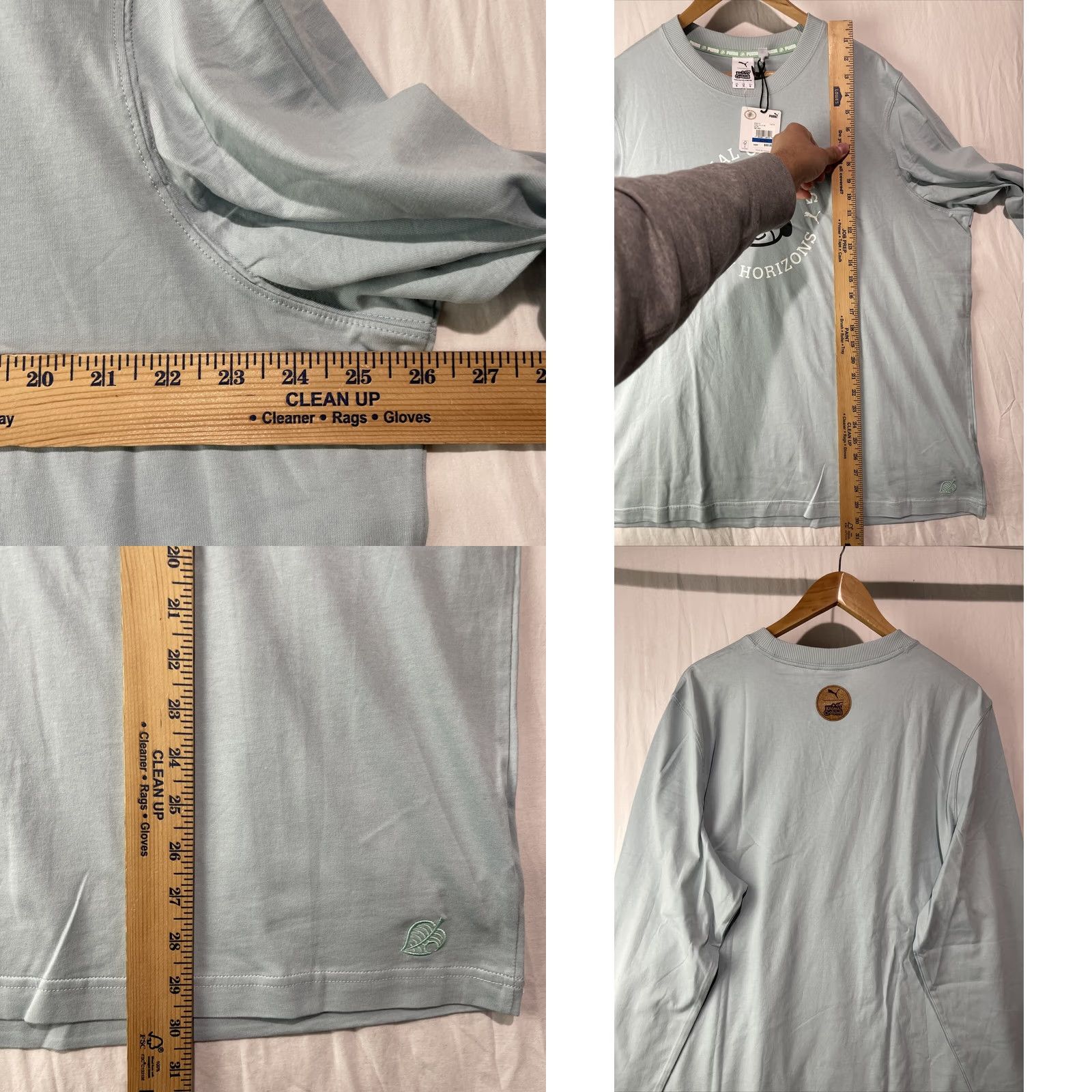 Puma PUMA Horizons Animal Crossing Shirt Mens XL Long Sleeve Graphic Print Blue Cotton Crew Neck Logo Size US XL / EU 56 / 4 - 8 Thumbnail