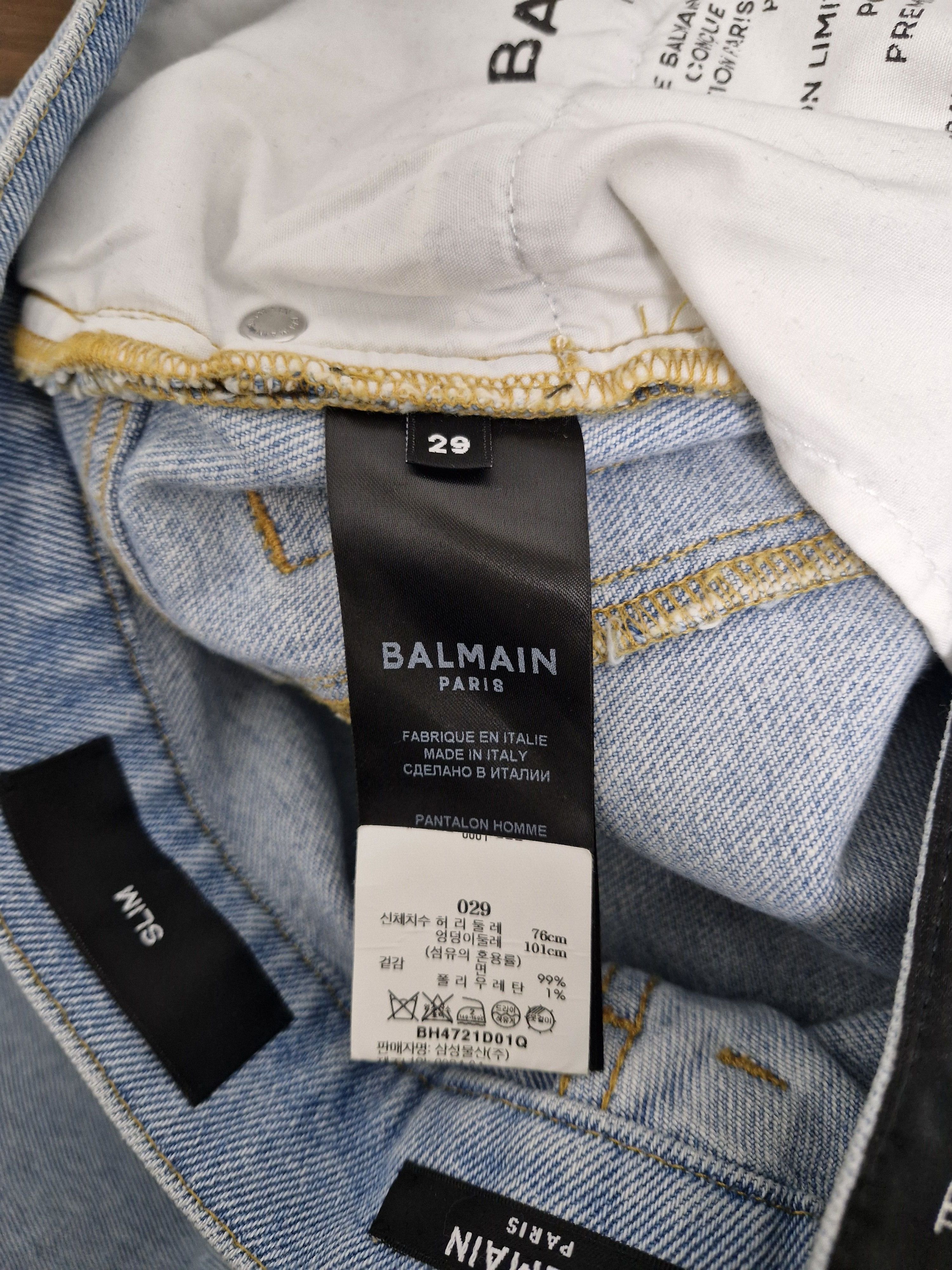 Balmain BALMAIN FW24 Light Washed Biker Jeans Size US 29 - 7 Thumbnail