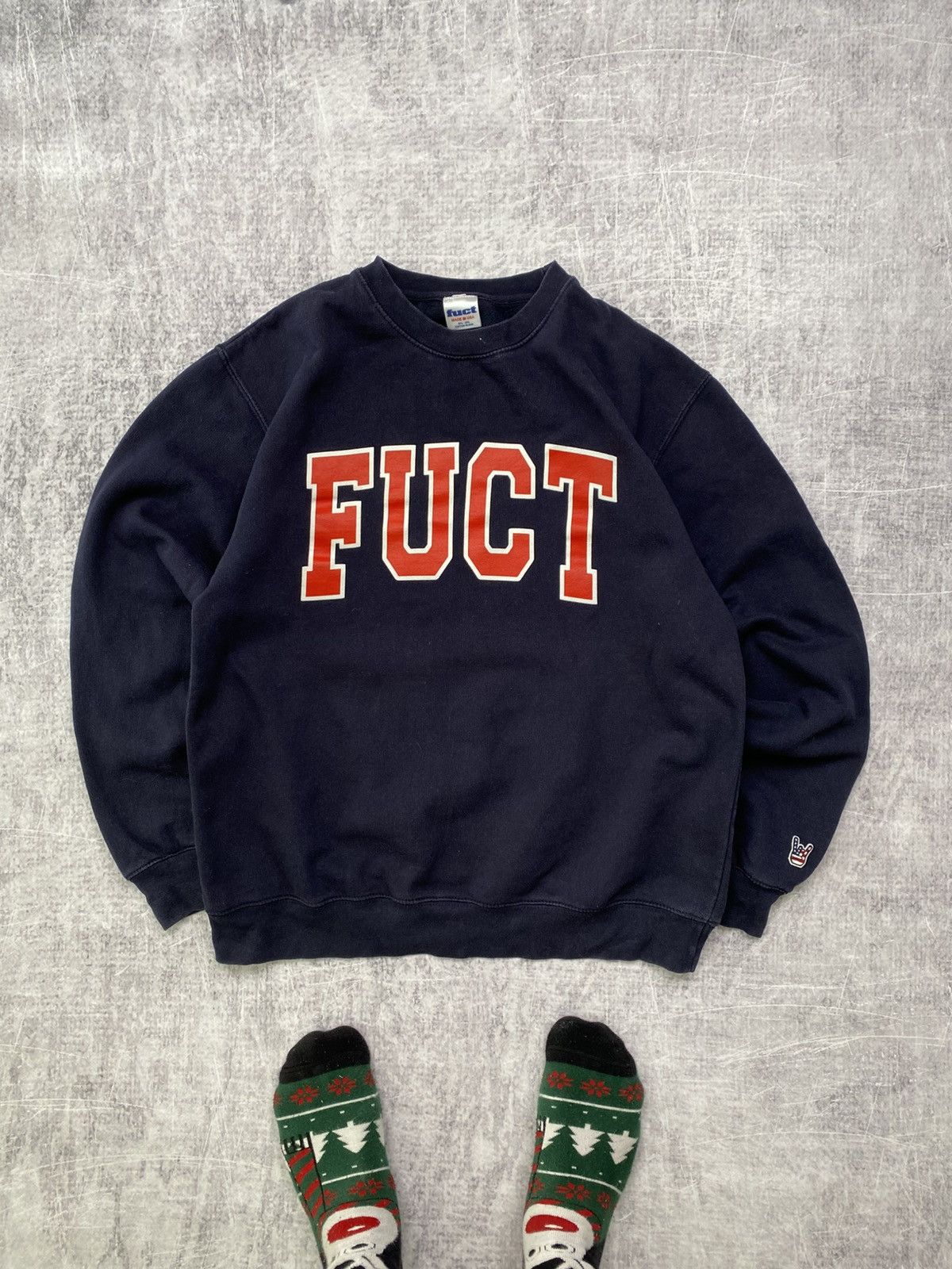 FUCT 90s rare vintage blue FUCT Independent big logo sweatshirt Size US M / EU 48-50 / 2 - 1 Thumbnail