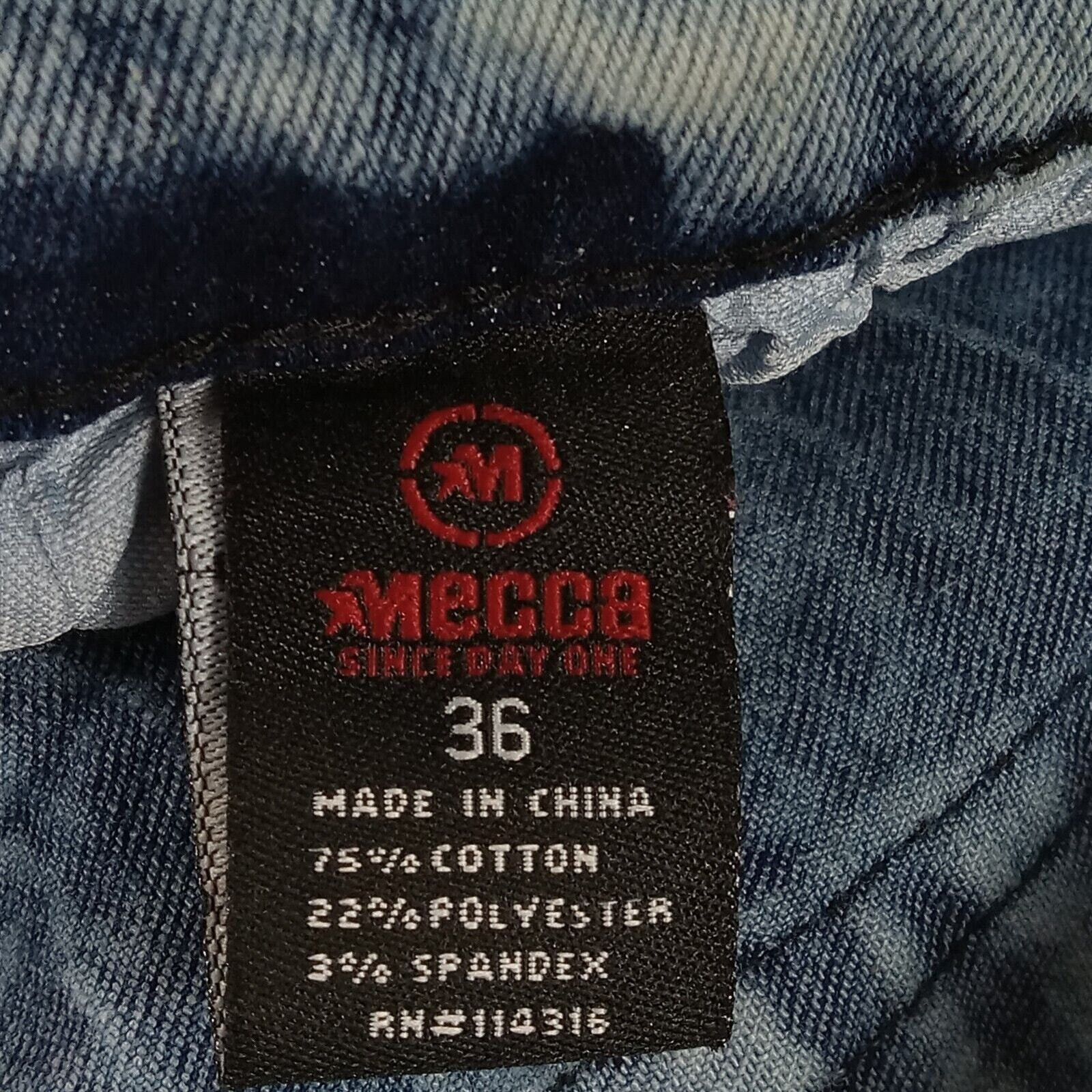 Mecca Mecca Jeans 36 X 32 Mens Stretch Fit Acid Biker Denim Grunge Size US 36 / EU 52 - 7 Thumbnail
