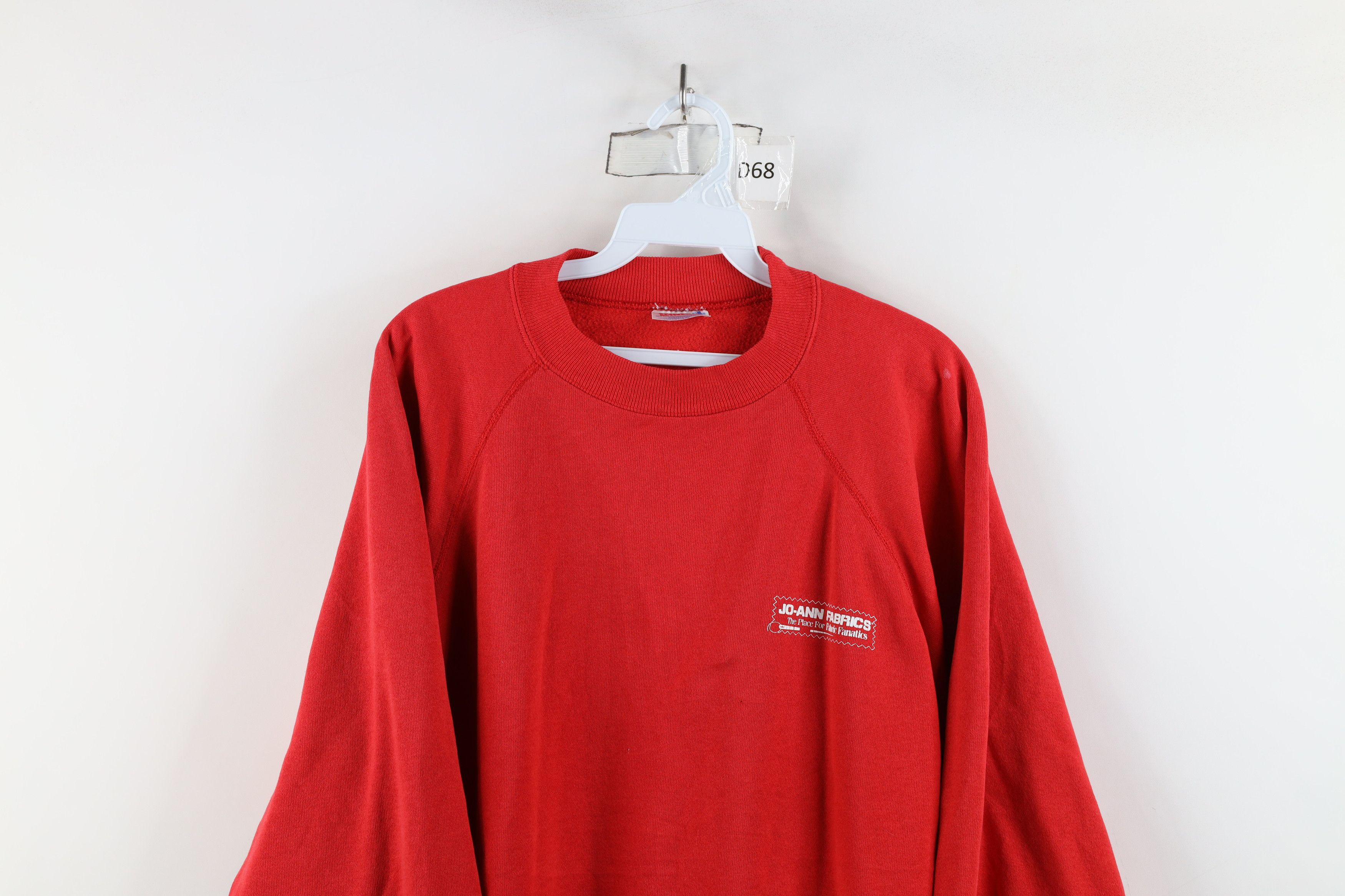Vintage Vintage 80s 90s Spell Out JoAnn Fabrics Sweatshirt Red USA Size XL / US 12-14 / IT 48-50 - 2 Thumbnail