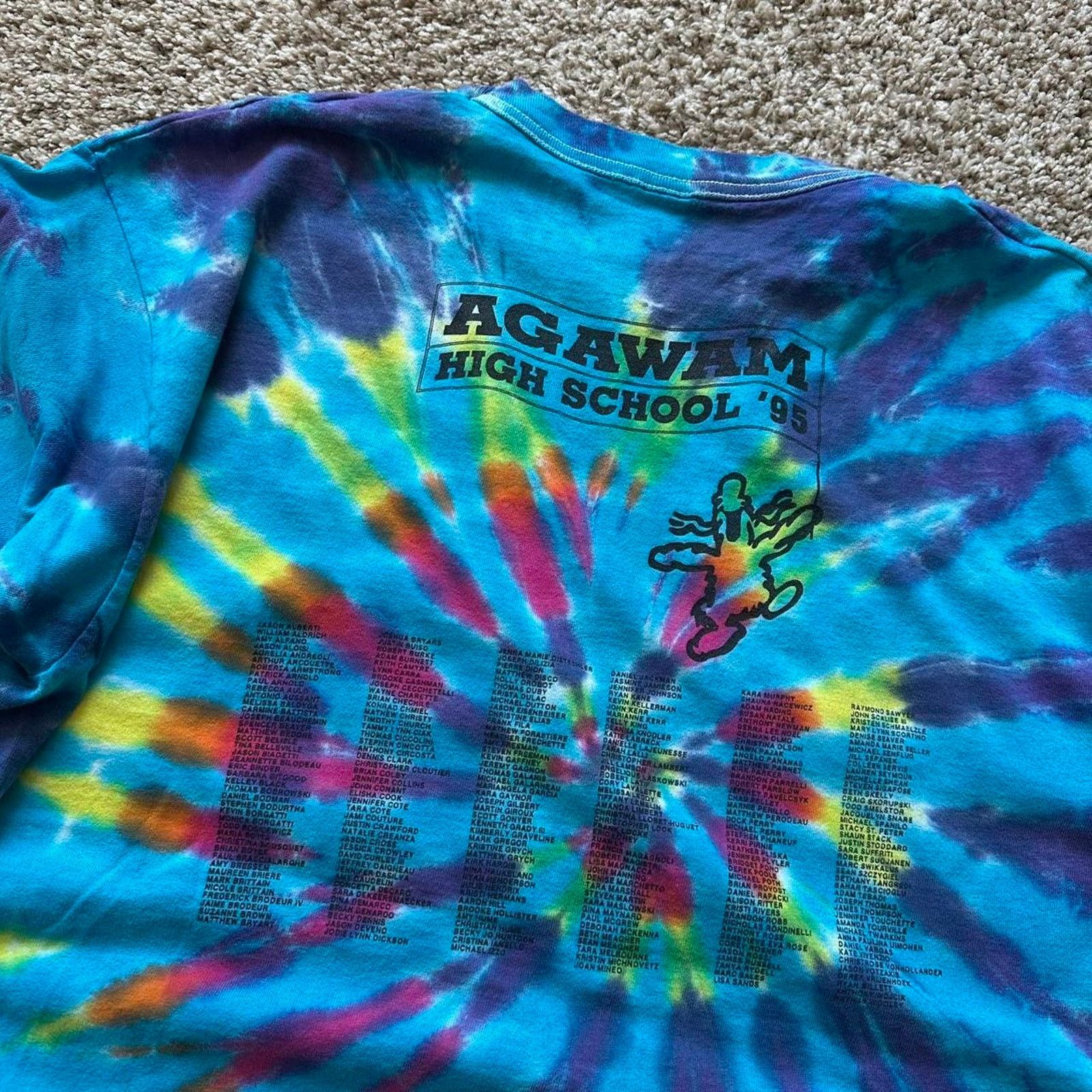 Vintage Vintage 90s Hippy Class High Stoner Tie Dye Blank Tee Shirt Size US XL / EU 56 / 4 - 7 Thumbnail