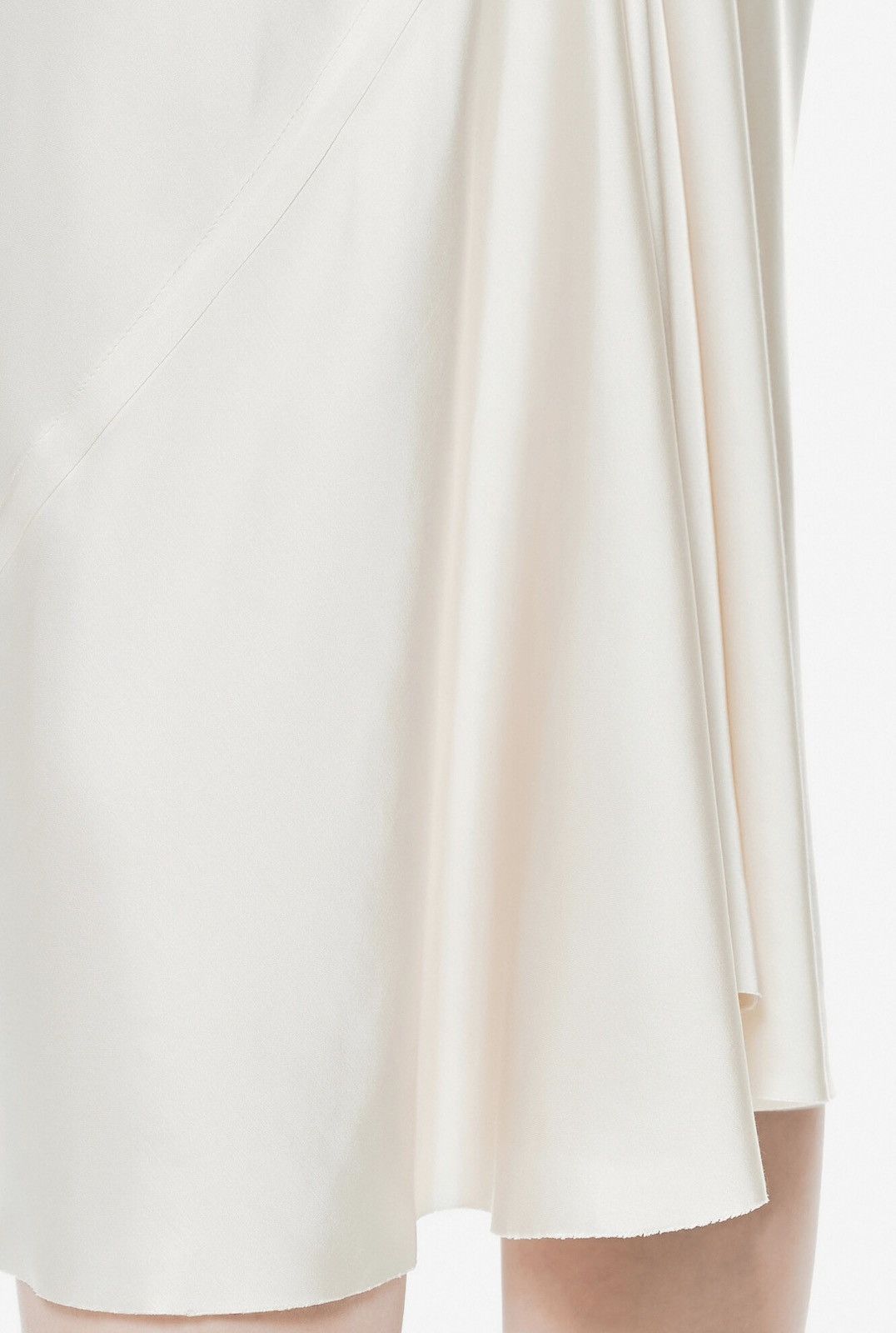 Rick Owens Last Rick Owens Satin Midi Skirt in White Size 28" / US 6 / IT 42 - 3 Thumbnail