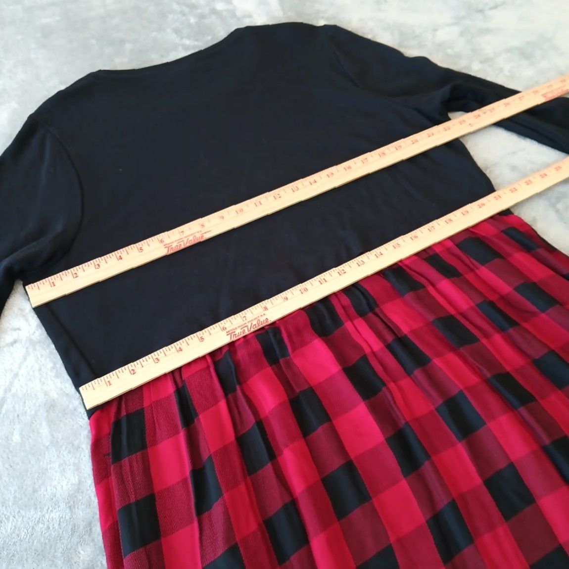 J. Jill J.Jill Dress Fit Flare XL Red Black Plaid Long Sleeve Pullover Pockets Size XL / US 12-14 / IT 48-50 - 7 Thumbnail