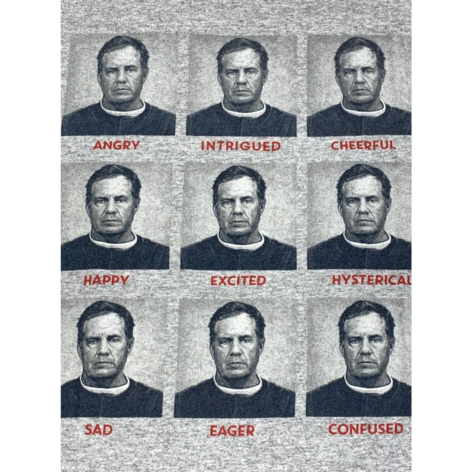 Vintage New England Patriots Shirt Bill Belichick Faces Mens L Gray Football Funny 11484 Size US L / EU 52-54 / 3 - 3 Thumbnail