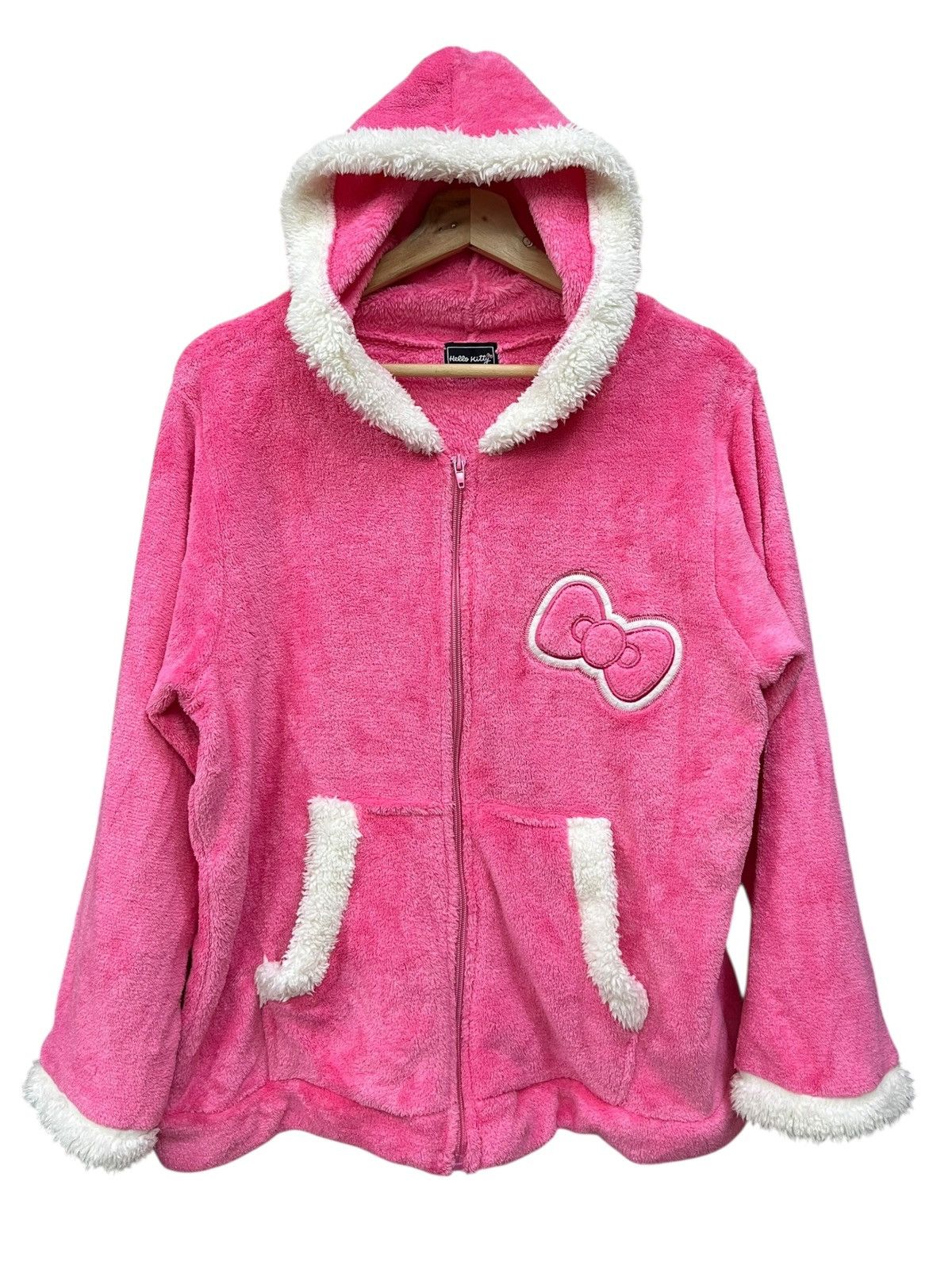 Anime 💖VINTAGE 2013 Sanrio Hello Kitty Pink Fluffy Fleece Hoodie Size M / US 6-8 / IT 42-44 - 1 Thumbnail
