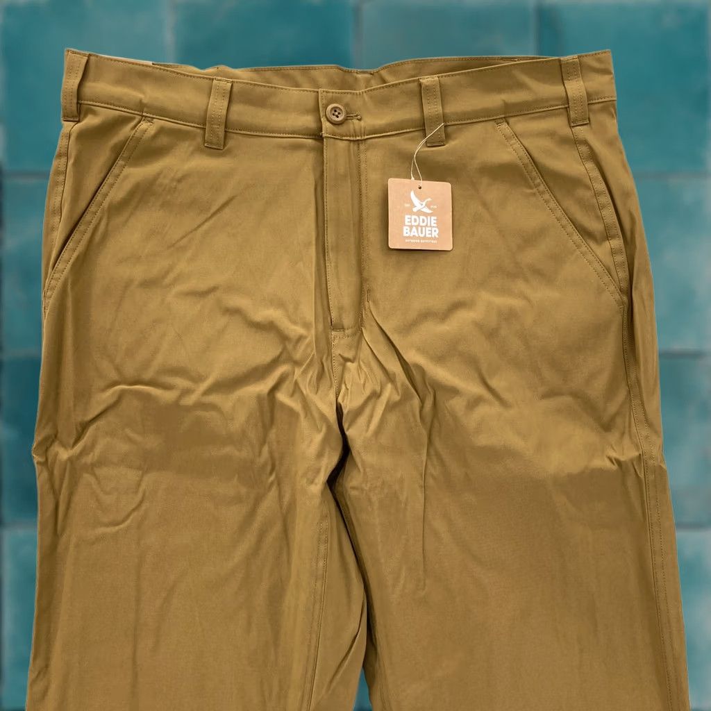 Eddie Bauer Eddie Bauer Fleece Lined Tech Chino Pants Mens 36x32 Slim Brown Hiking Camp Chino Pants Mens 36x32 Brown Eddie Bauer Tech Chino Size US 36 / EU 52 - 1 Thumbnail
