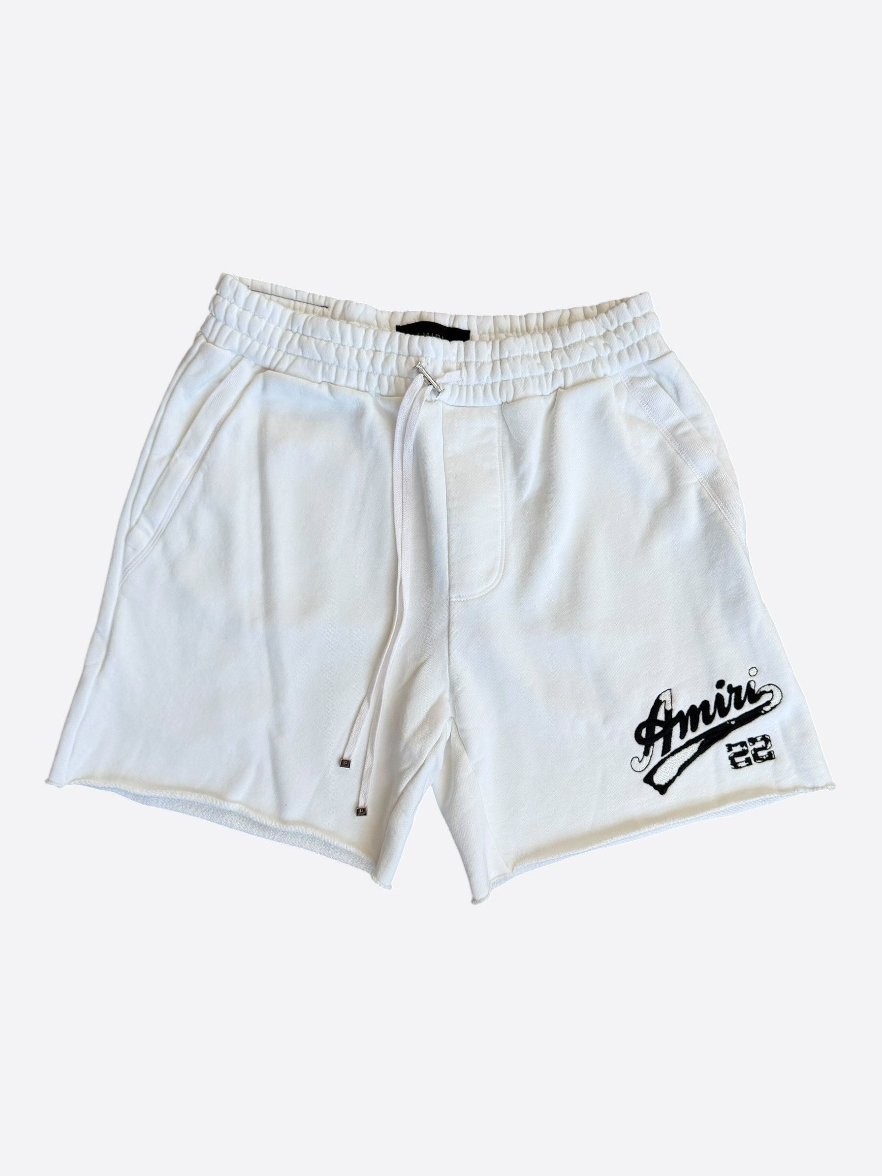 Amiri Amiri White & Black 22 Logo Shorts Size US 34 / EU 50 - 1 Thumbnail