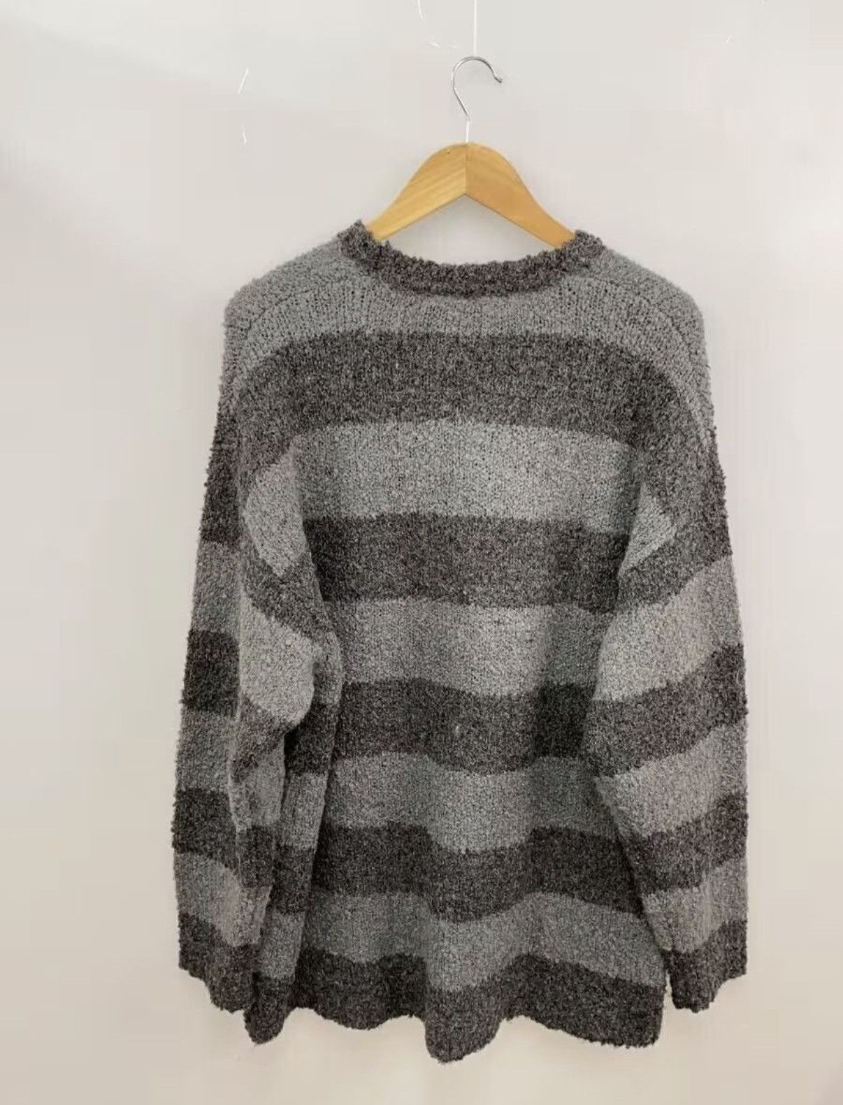 Number (N)ine Cobain Striped Number (N)ine Sweater - Gray Size US L / EU 52-54 / 3 - 2 Thumbnail