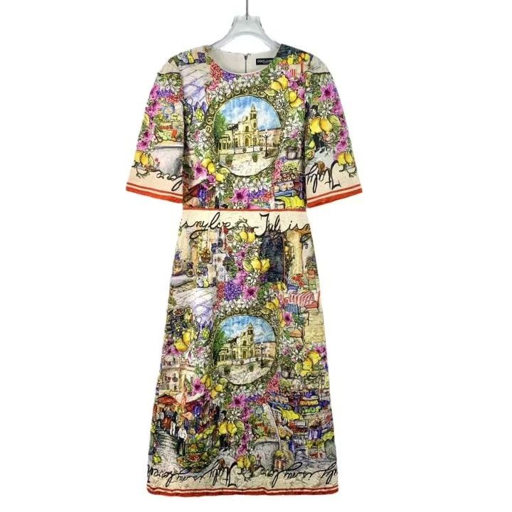 Dolce & Gabbana Dolce Gabbana Floral Print Silk Dress Size S / US 4 / IT 40 - 1 Thumbnail