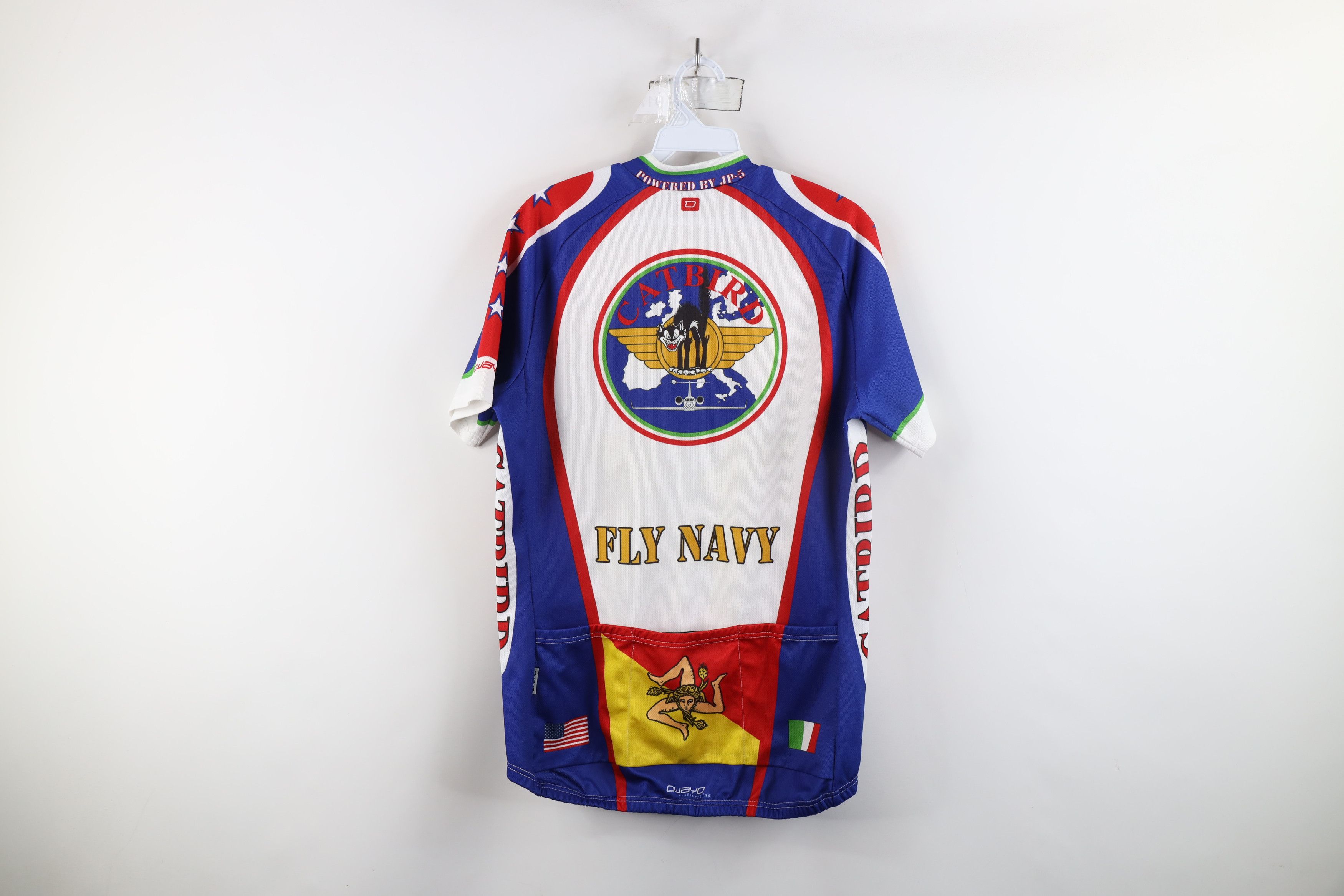 Vintage Vintage Navy Cat Bird Italy JP-5 Cycling Bicycle Jersey Size US XL / EU 56 / 4 - 13 Thumbnail