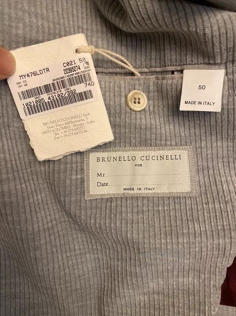 Brunello Cucinelli Brunello Cucinelli Cashmere corduroy suit set, suit, blaze Size 50L - 8 Thumbnail