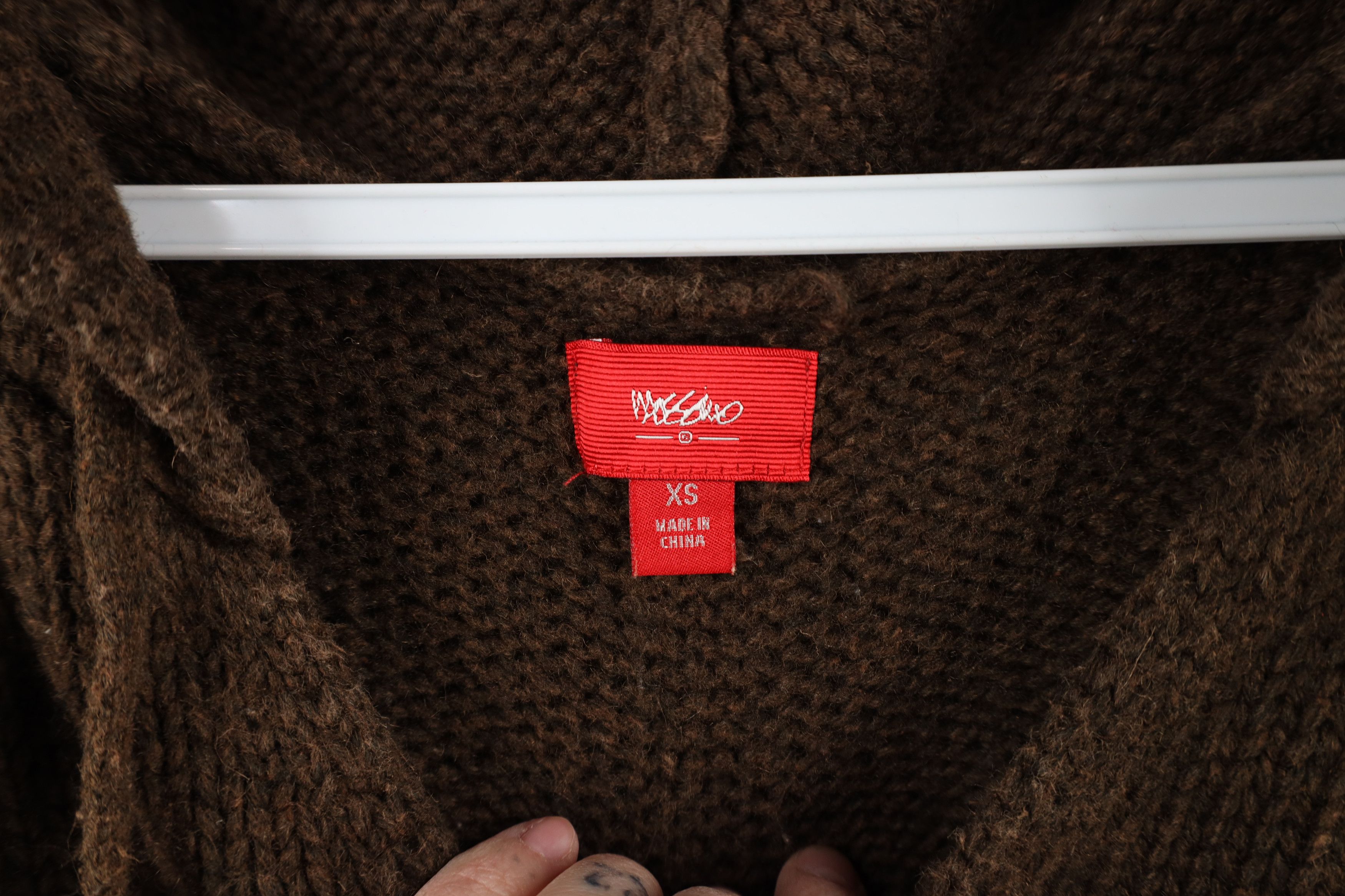 Vintage Vintage 90s Y2K Babydoll Cropped Hooded Knit Sweater Brown Size XS / US 0-2 / IT 36-38 - 8 Thumbnail