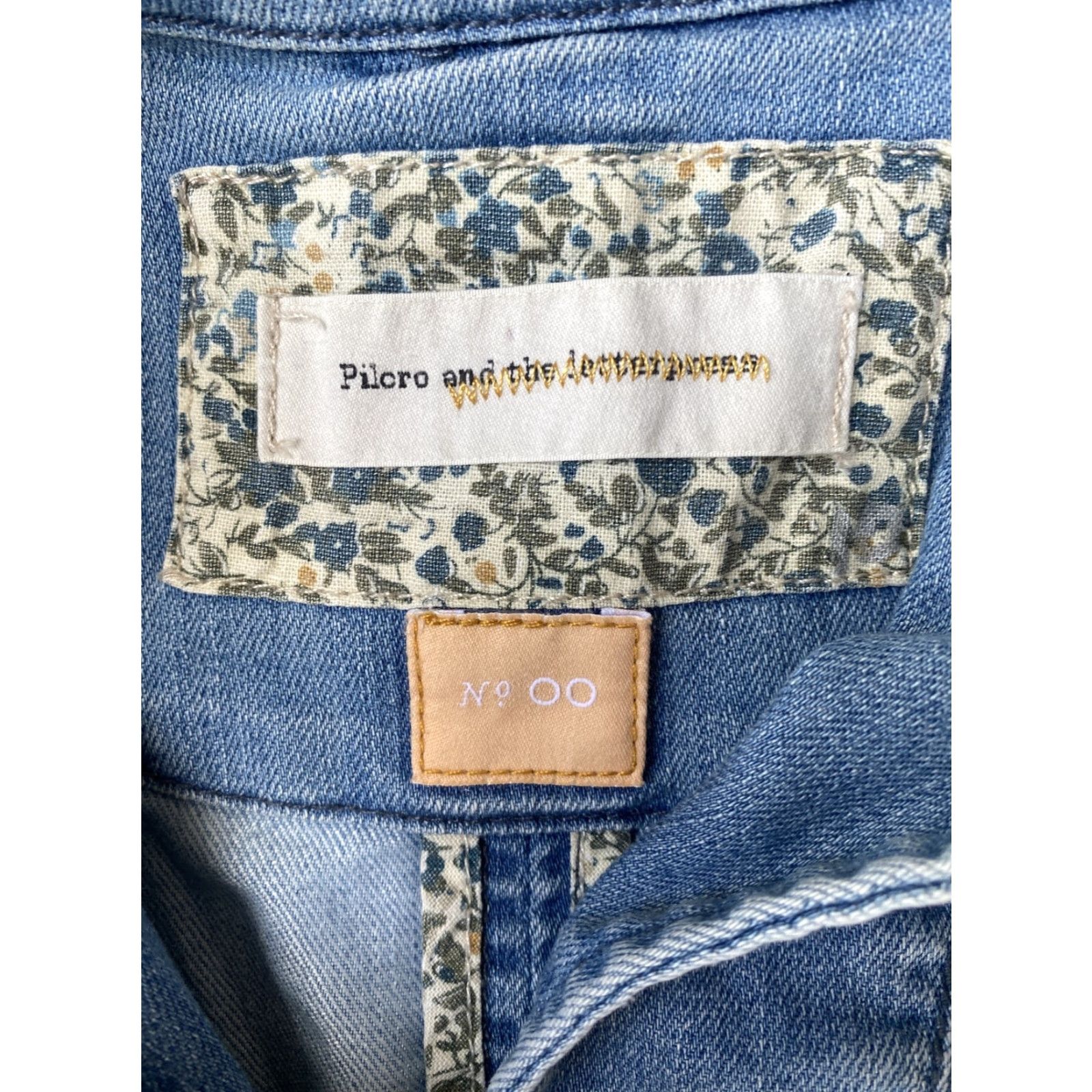 Vintage VINTAGE Anthropologie Pilcro and the Letterpress Women's Jean Denim Blazer JacketSize 0 Blue Ridged? Size 25" / US 0 / IT 36 - 2 Thumbnail