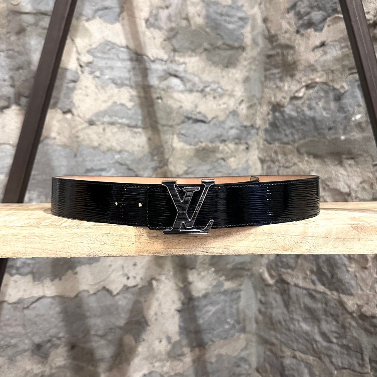 Louis Vuitton Louis Vuitton Black Epi Electric LV Initiales 40mm Belt Size 32 - 3 Thumbnail