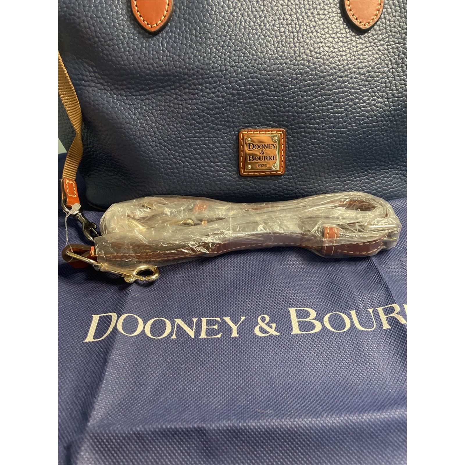 Dooney & Bourke Dooney & Bourke Pebble Grain Brenna Leather in Blue/Brown Size ONE SIZE - 3 Thumbnail