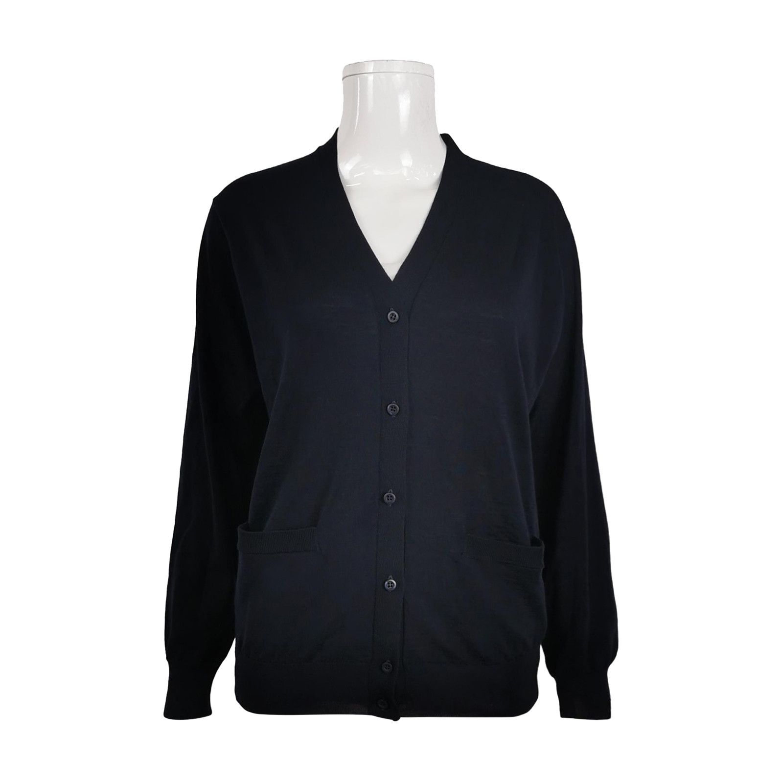 Prada Prada Wool V-Neck Long Sleeve Knit Sweater 0089 Size S / US 4 / IT 40 - 1 Thumbnail