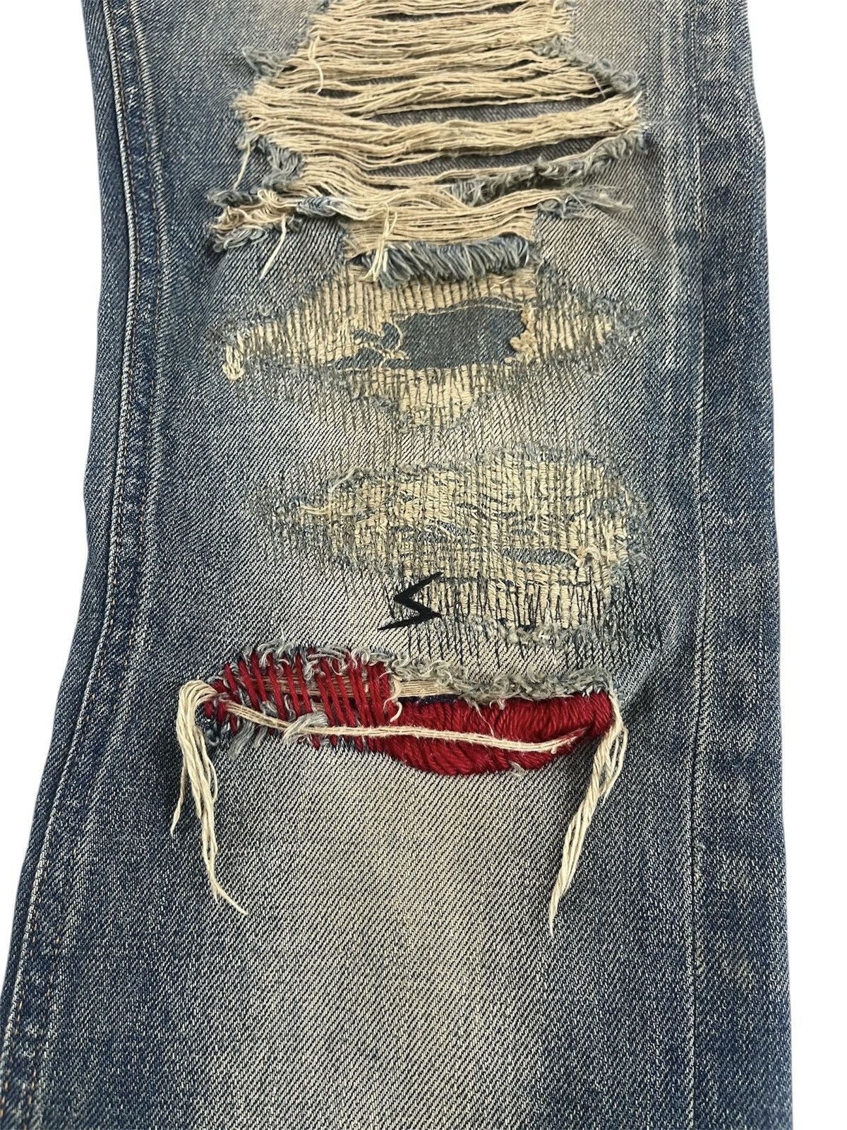 Undercover Undercover AW04 “But Beautiful” 68 Red Yarn Denim Men’s L Size US 32 / EU 48 - 3 Thumbnail