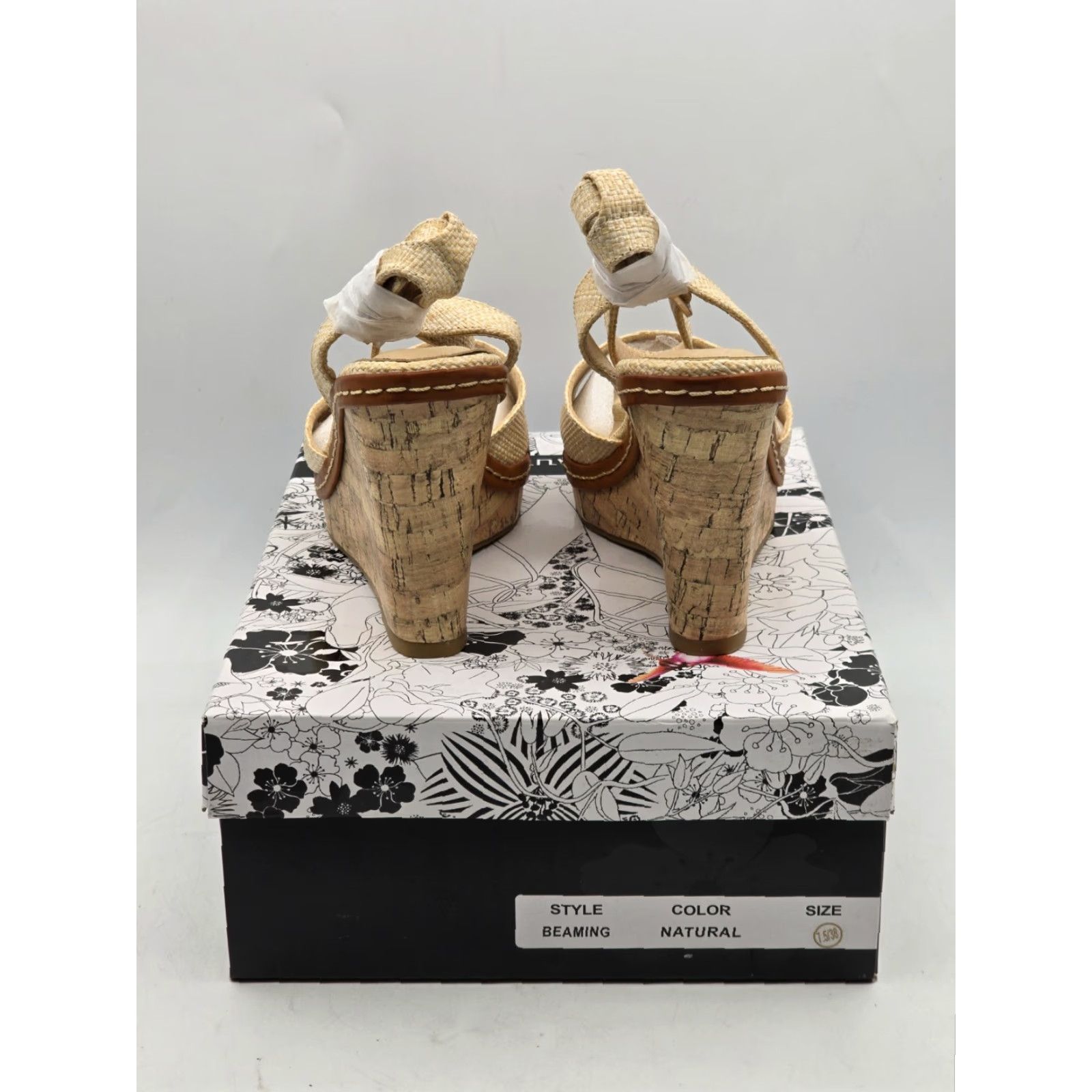 Vintage CL by Laundry Beaming Cloud Patent Wedge Sandal, Natural, 7.5 Women’s Sandal, Beaming Cloud Patent, Cork Upper, Wedge Heel, 7.5 Adult Womens Size US 8 / IT 38 - 6 Thumbnail
