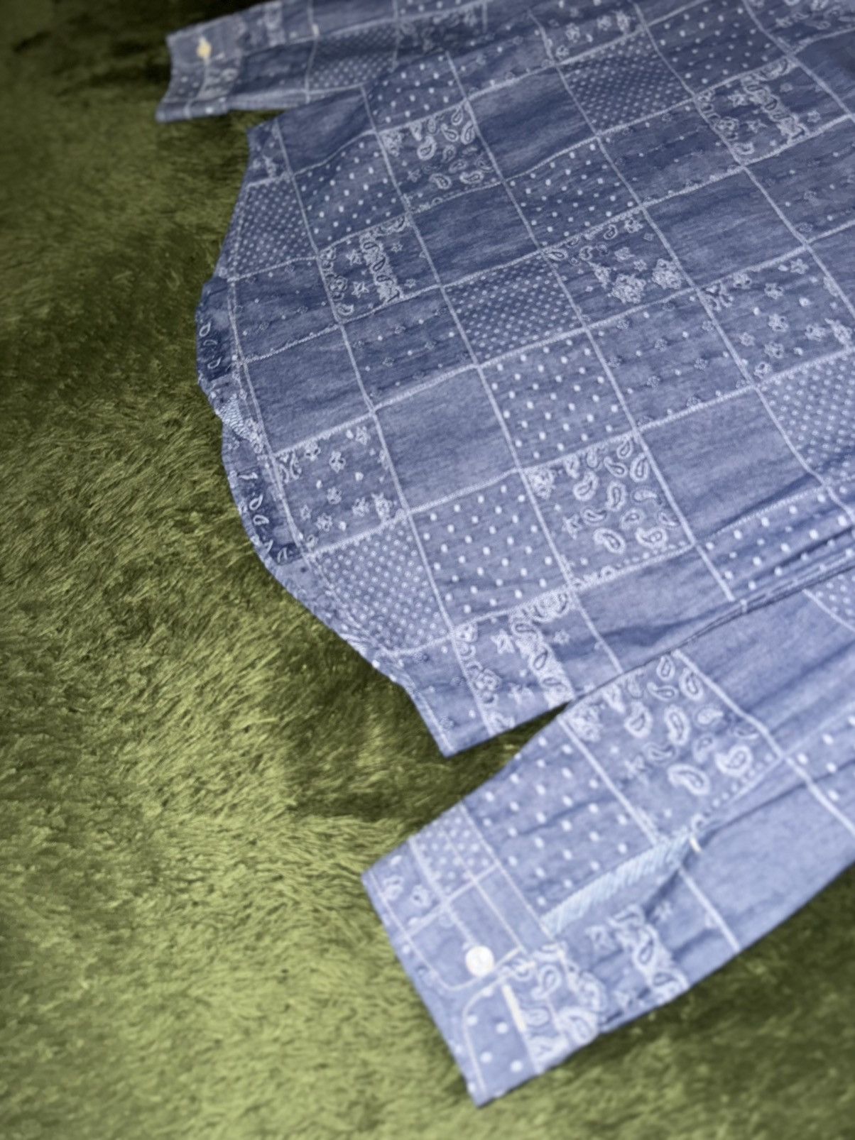 Japanese Brand [42] Customellow MVW Paisley Patchwork Chambray Shirt Size US L / EU 52-54 / 3 - 12 Thumbnail