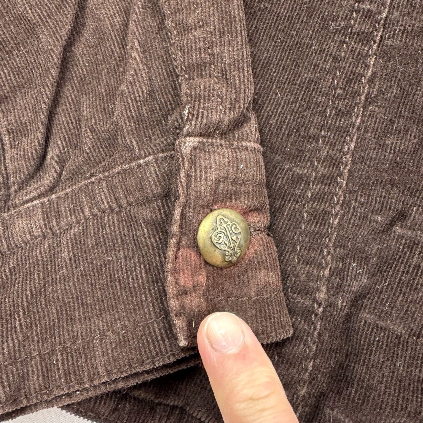 Olive VINTAGE Live A Little Corduroy Jacket Womens Medium Brown Y2K Hipster 90s Size M / US 6-8 / IT 42-44 - 3 Thumbnail