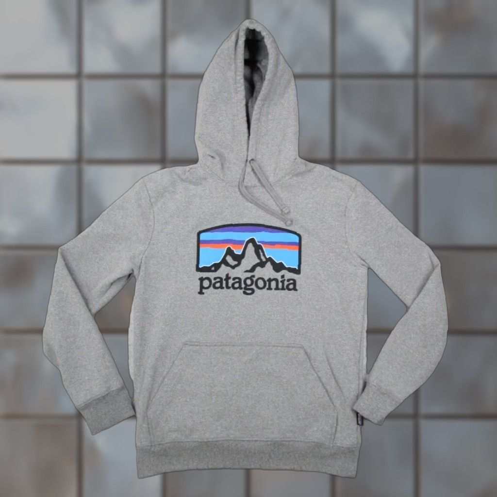 Patagonia Patagonia Hoodie Mens Small Gray Fitz Roy Uprisal Pullover Kangaroo Pocket Center Logo Fleece Cotton Blend Polyester Size US S / EU 44-46 / 1 - 1 Thumbnail