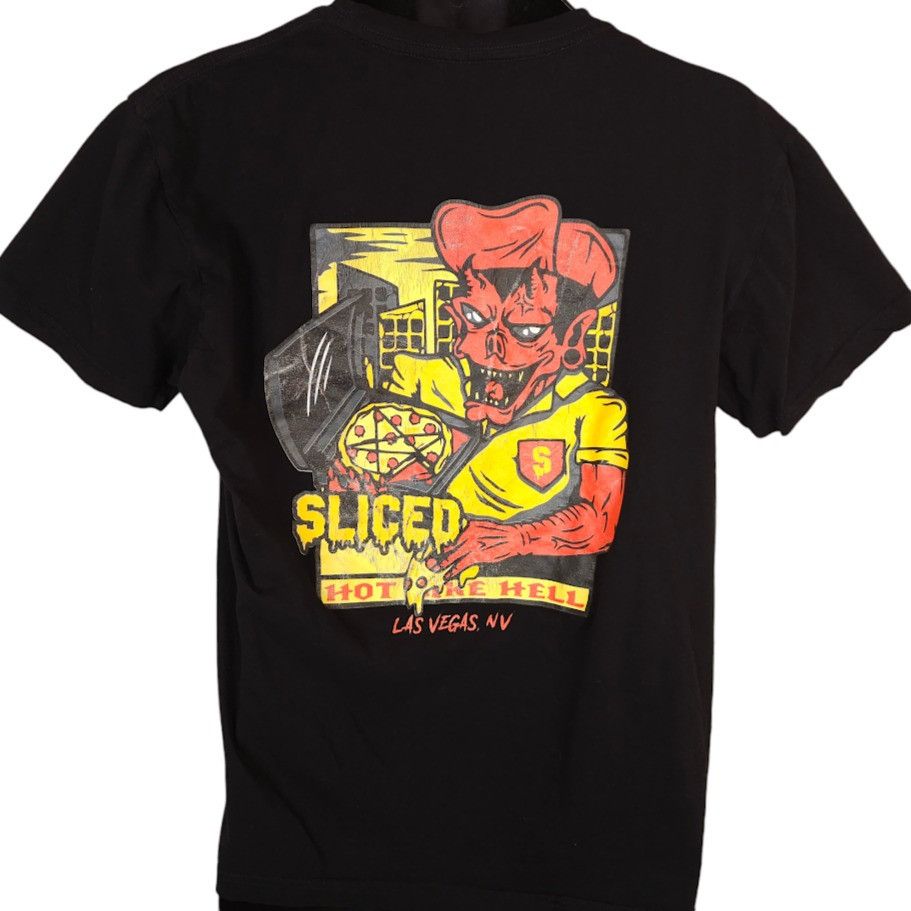 Other Sliced Pizza T Shirt Mens Size Large Black Hot Like Hell Size US L / EU 52-54 / 3 - 1 Thumbnail