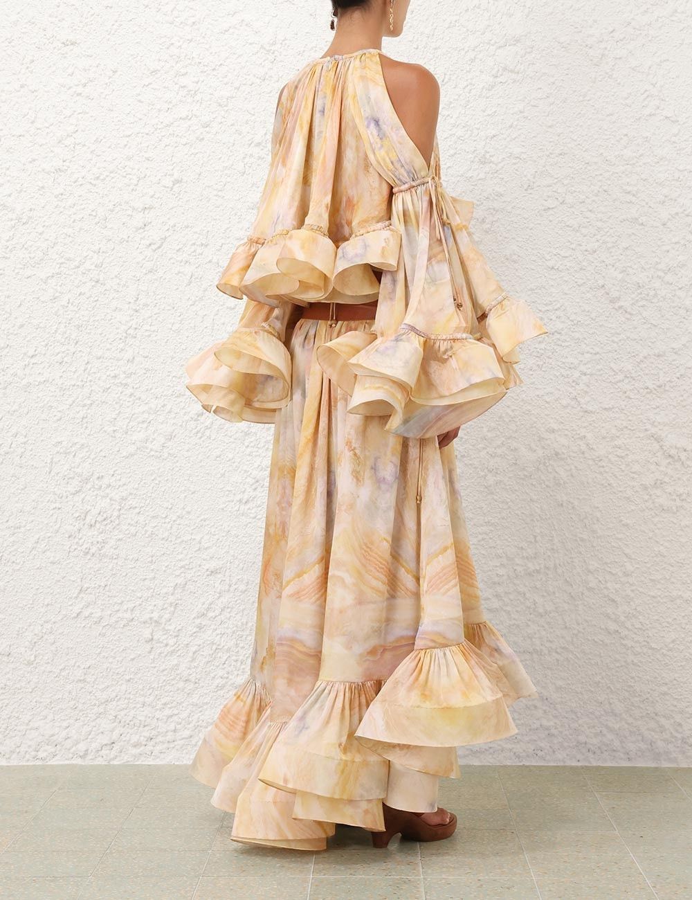 Zimmermann oc11z0226 Balance Flounce Blouse In Multicolor Size M / US 6-8 / IT 42-44 - 4 Thumbnail
