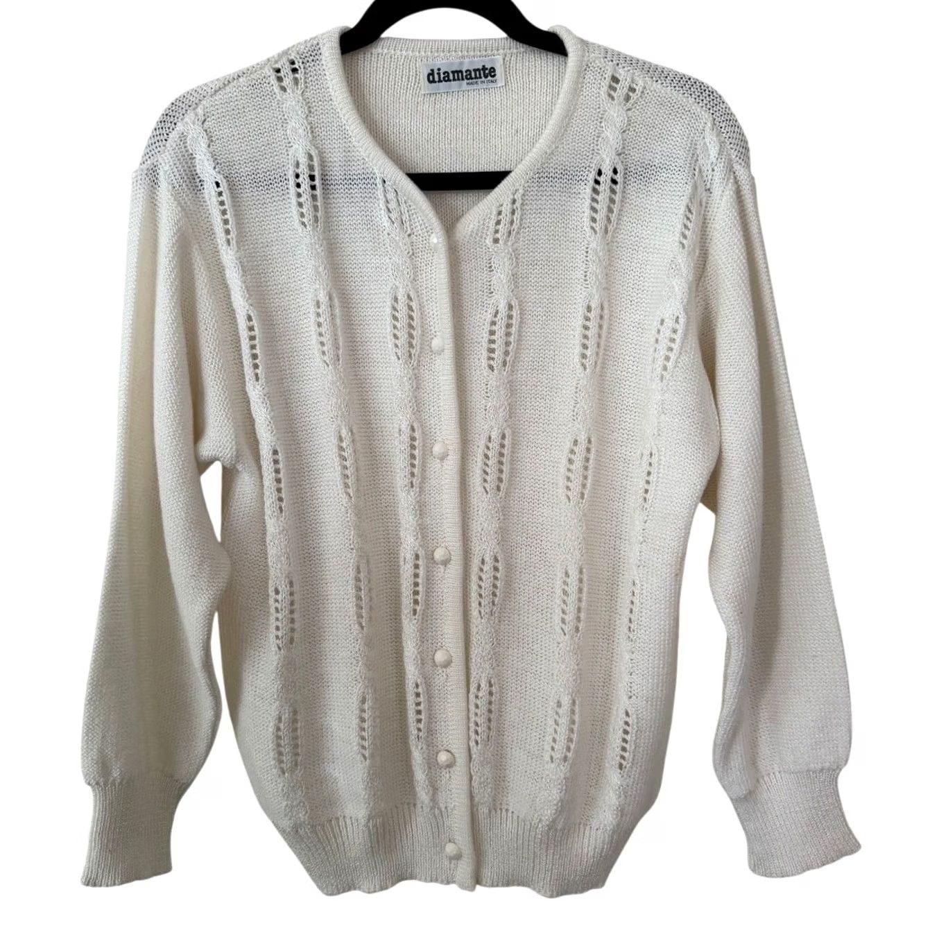 Vintage VINTAGE Diamante Cardigan Shirt? Size L / US 10 / IT 46 - 2 Thumbnail