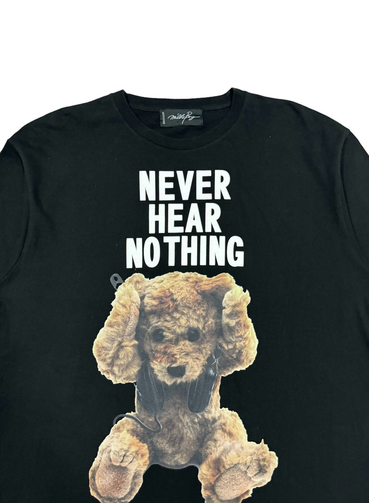 Japanese Brand Milk Boy *Never Hear Nothing* Bear Oversized Tee Size US XL / EU 56 / 4 - 3 Thumbnail