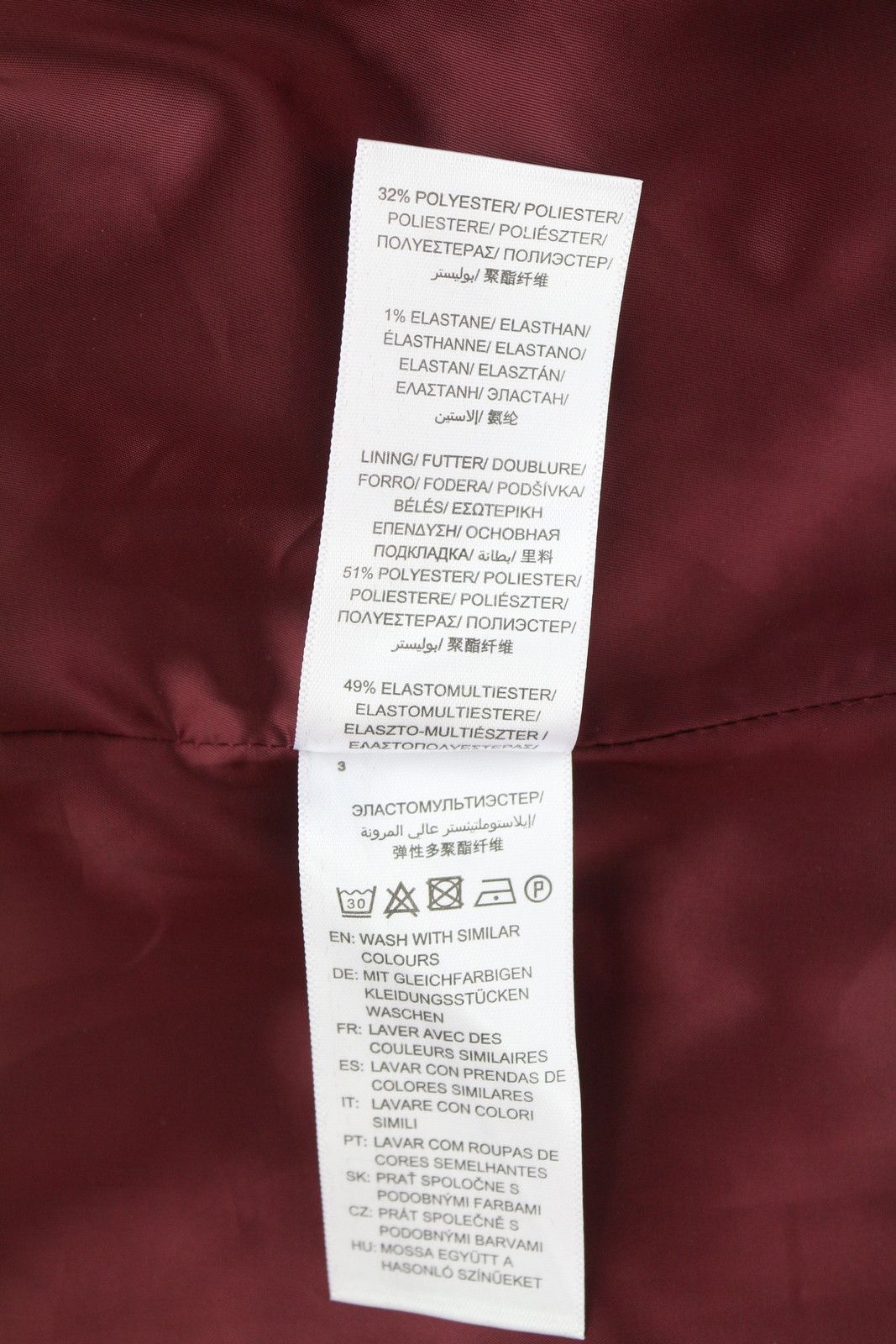 Gant WASHABLE STR WOOL EU34 Burgundy 3/4 Sleeve Dress 85198 Size XS / US 0-2 / IT 36-38 - 9 Thumbnail