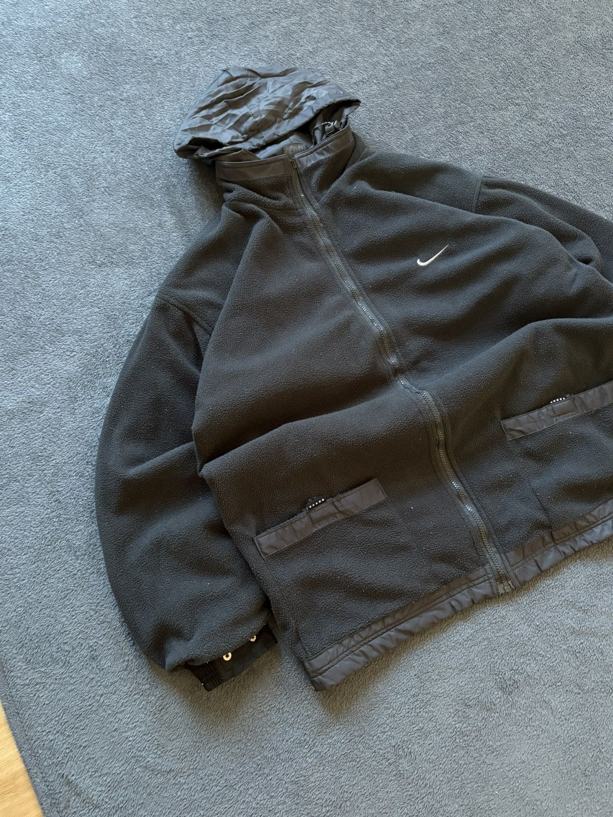 Nike 90s Nike Vintage Fleece Double Sided Big Logo Retro Jacket Size US L / EU 52-54 / 3 - 6 Thumbnail