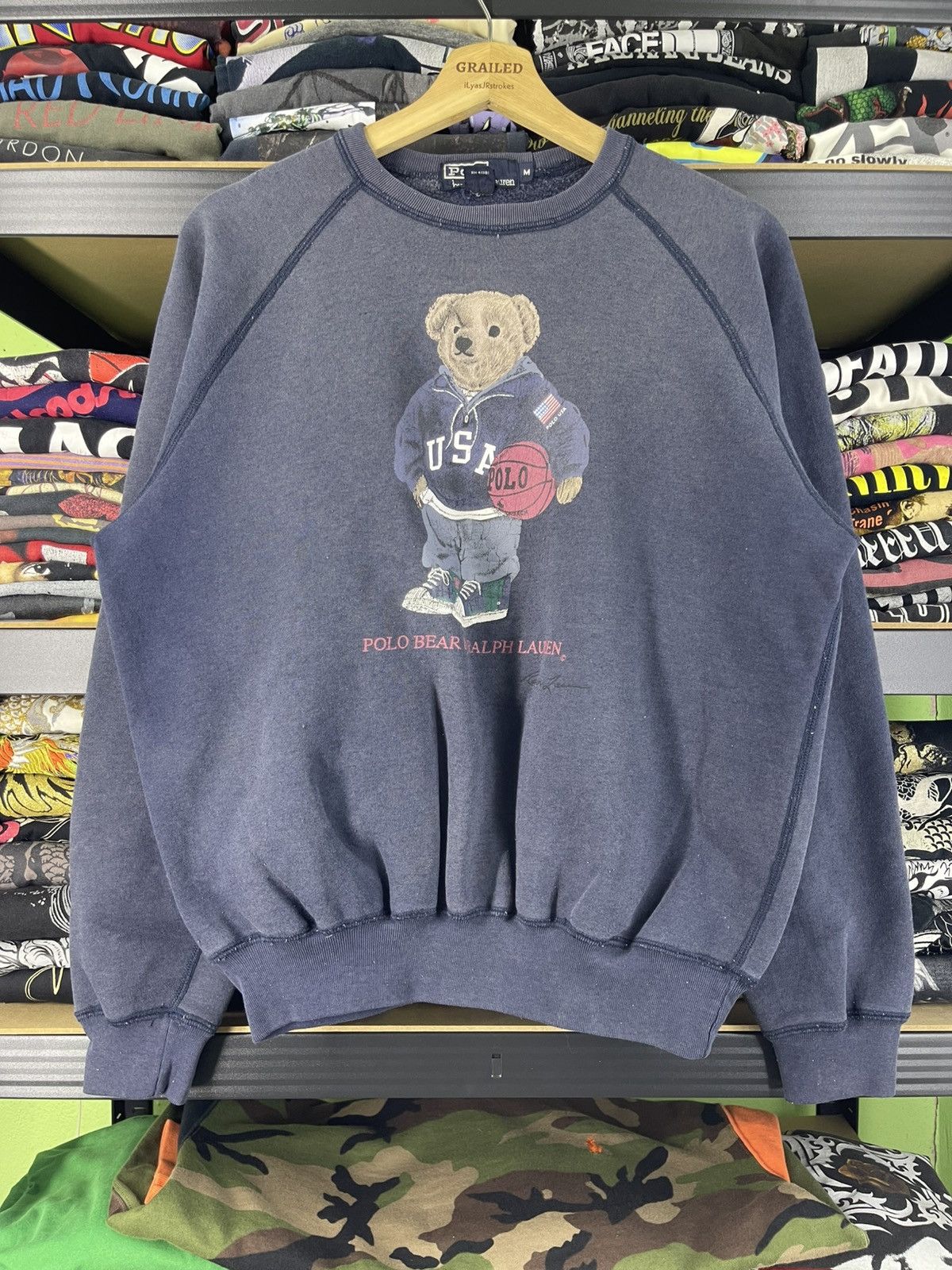 Polo Ralph Lauren Vintage Polo Bear by Ralph Lauren Distressed Sweatshirt Size US M / EU 48-50 / 2 - 7 Thumbnail