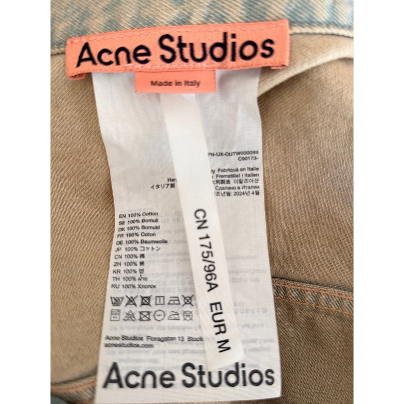 Acne Studios Acne Studios FW24 Cropped Denim Jacket Sand Beige IT 46 Size US M / EU 48-50 / 2 - 2 Thumbnail