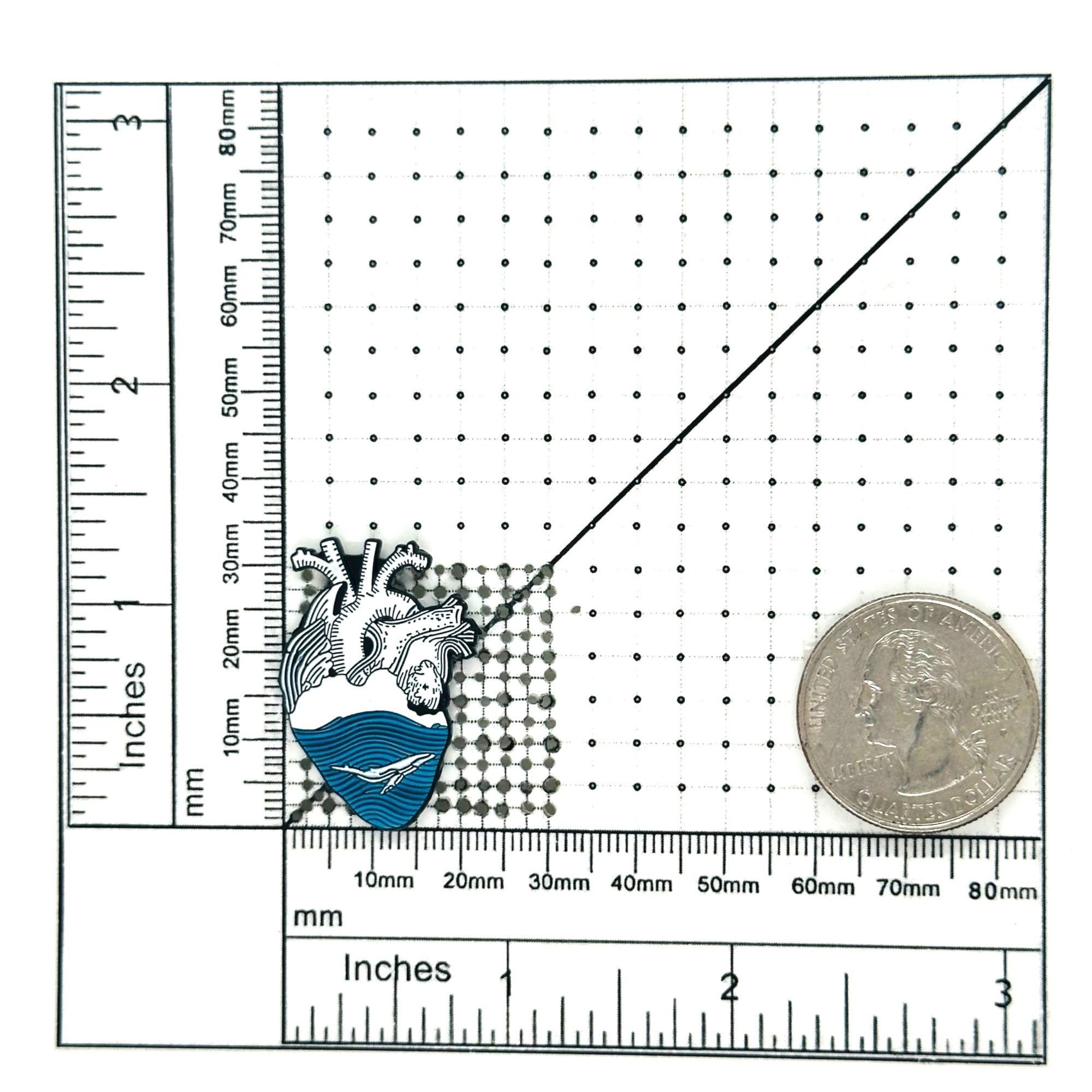 Other 💙New Heart Enamel Pin White Blue Ocean Wave Anatomical Jewe Size ONE SIZE - 7 Thumbnail