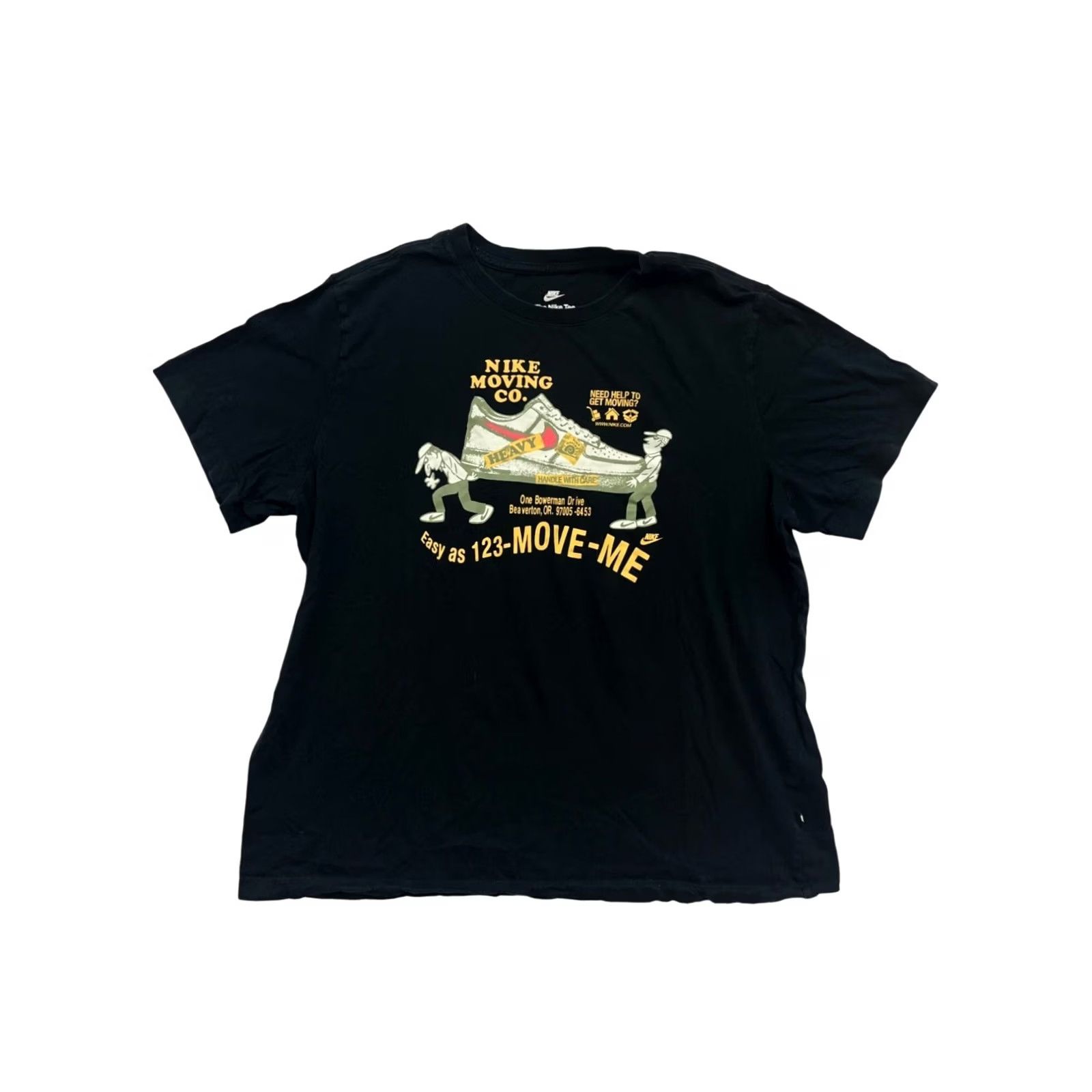 Nike Nike Moving Co. Graphic T-Shirt XL Black Cotton Unisex Adults Short Sleeve Crew Neck Graphic 100% Cotton Vintage? (If vintage not specified, omit) Size US XL / EU 56 / 4 - 2 Thumbnail