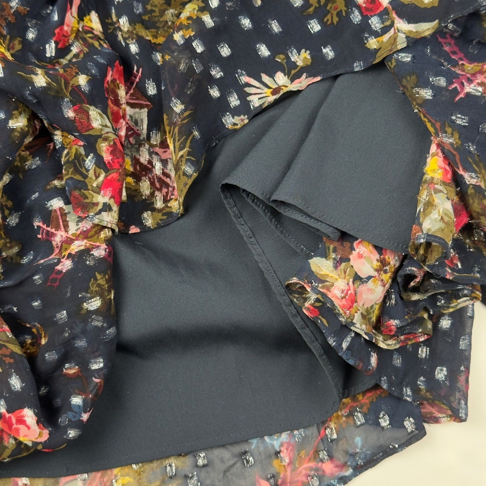 Other Needle & Thread Navy Winter Forest Floral Prairie Maxi Dress Size XS / US 0-2 / IT 36-38 - 10 Thumbnail