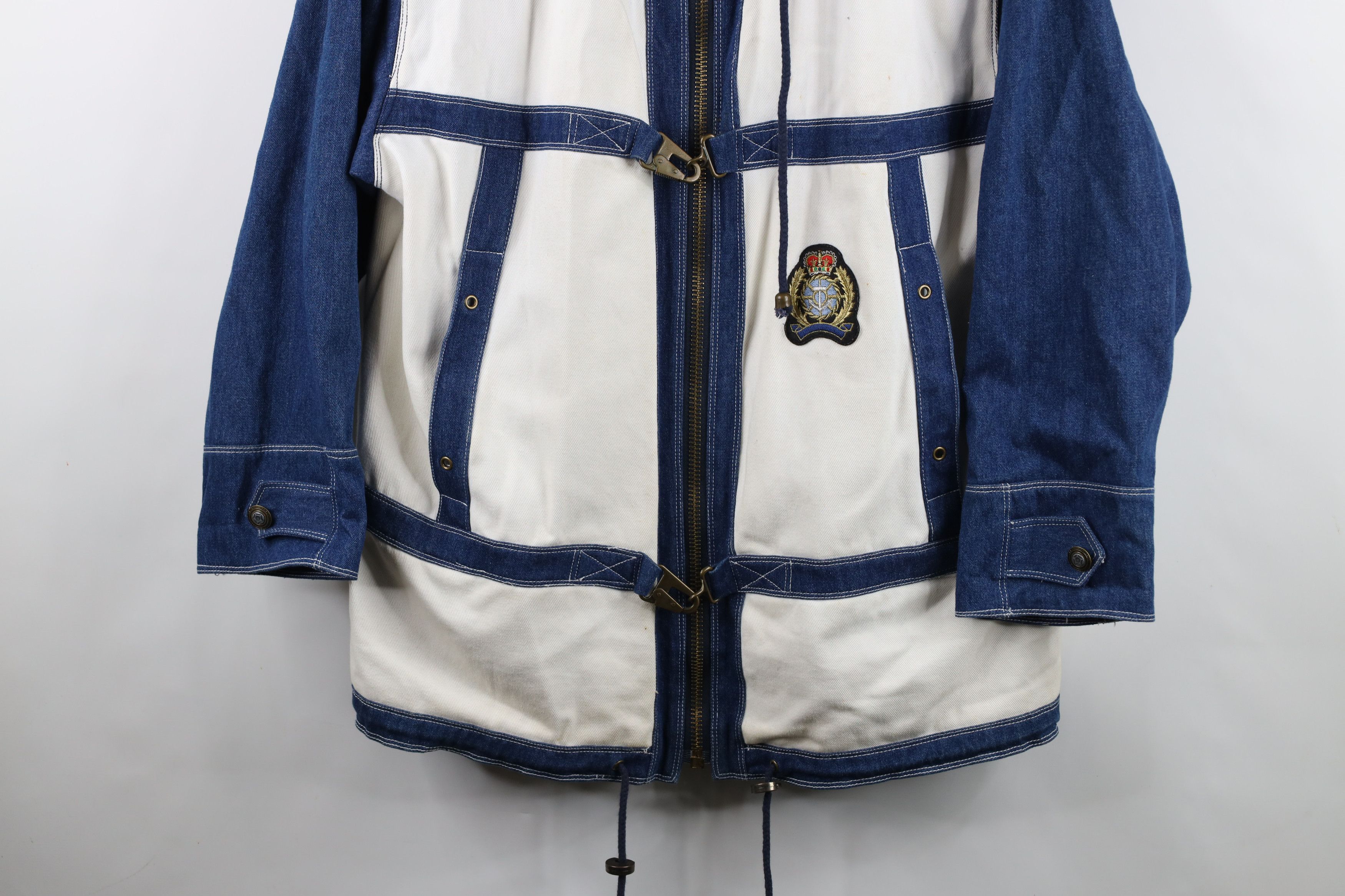 Vintage Vintage 90s Streetwear Hook Clasp Denim Hooded Parka Jacket Size XL / US 12-14 / IT 48-50 - 3 Thumbnail