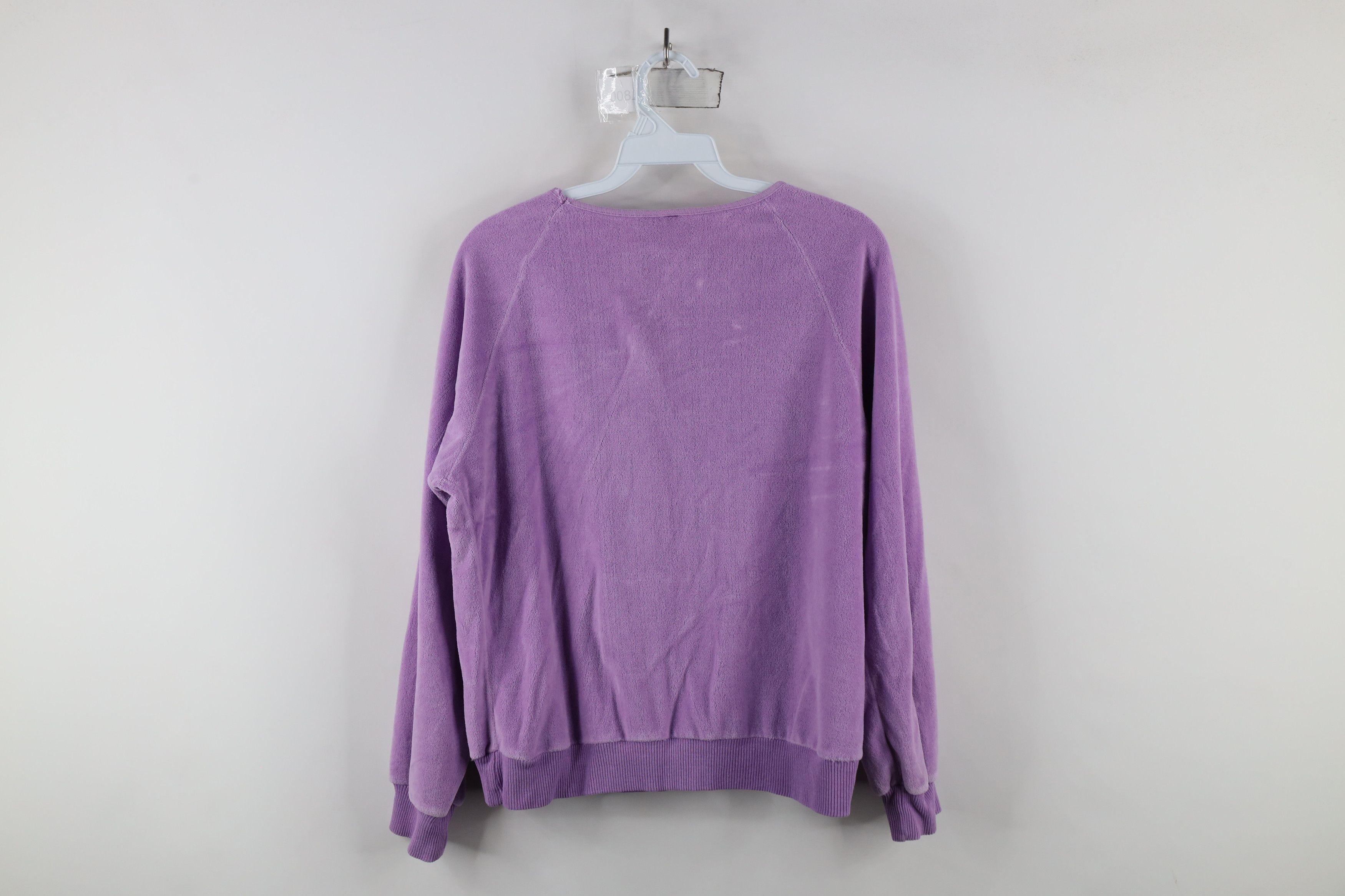 Vintage Vintage 90s Streetwear Blank Terry Cloth Sweater Purple Size M / US 6-8 / IT 42-44 - 9 Thumbnail