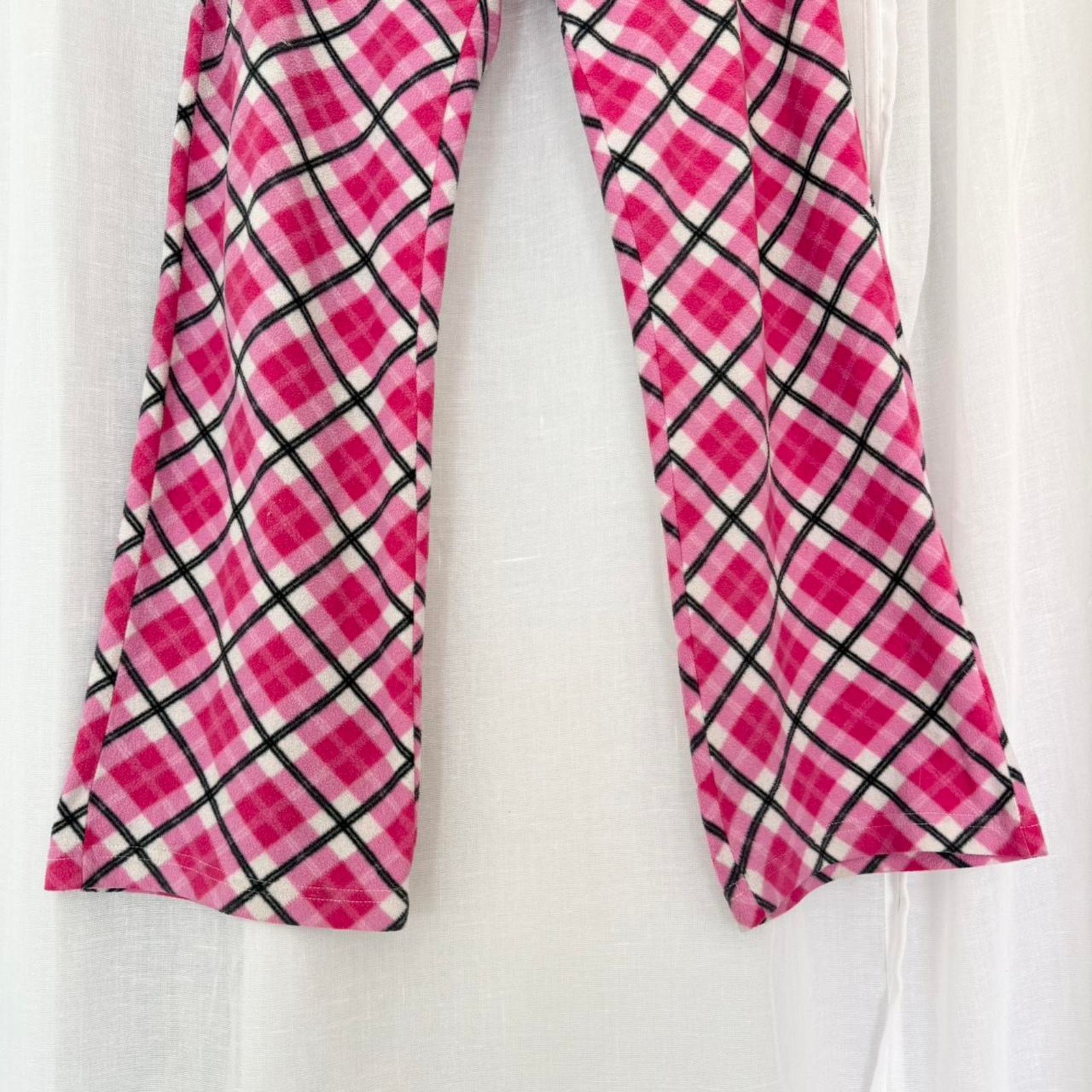 Vintage ✶ y2k low rise pink plaid fleece capri pants ✶ Size 30" / US 8 / IT 44 - 5 Thumbnail