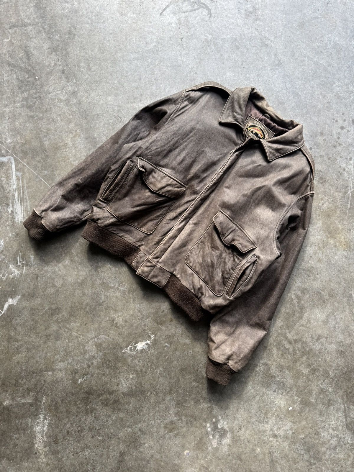 Orvis × Vintage Vintage 90’s/00’s Orvis Fly Fishing School Leather Jacket Size US L / EU 52-54 / 3 - 1 Thumbnail