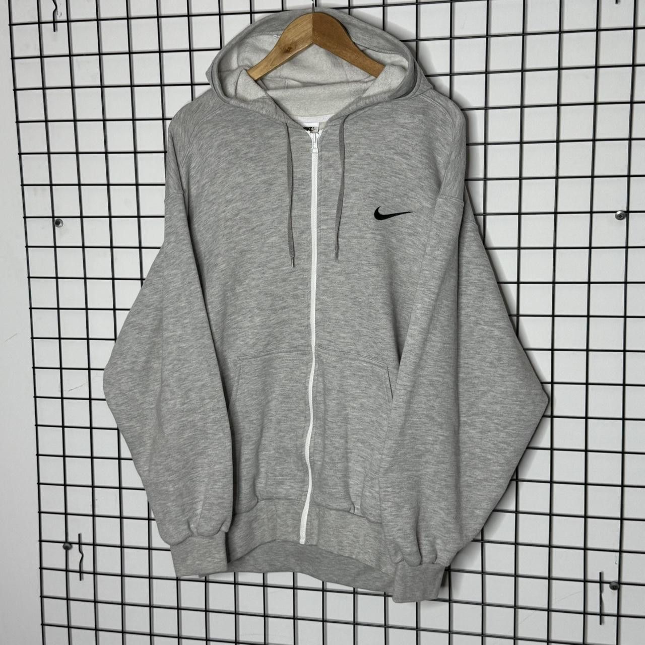Nike Vintage 90s Zip Up Hoodie Grey Retro
