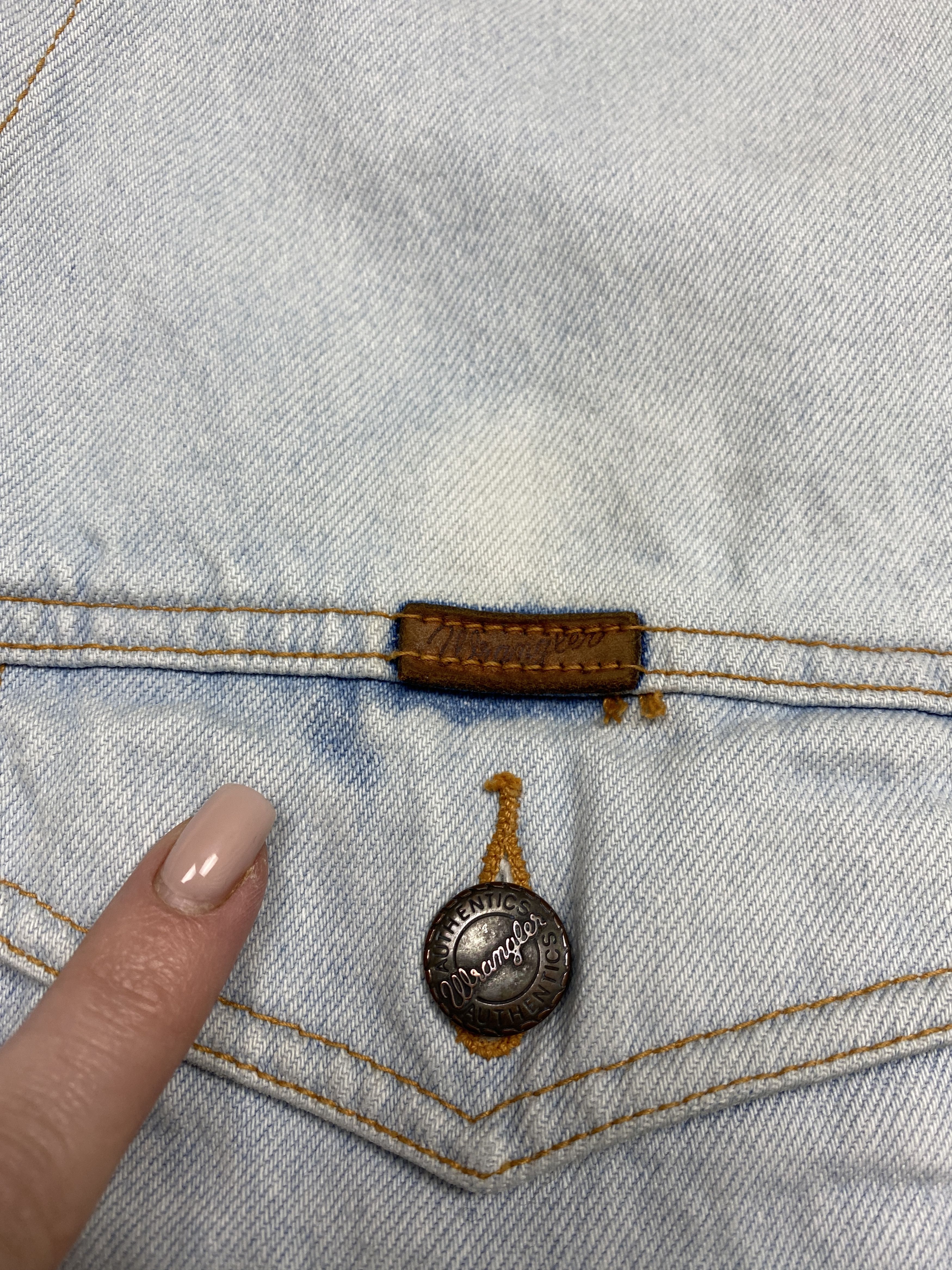 Vintage Wrangler 90s Vintage Washed Denim Jacket Y2K Jeans Size US L / EU 52-54 / 3 - 3 Thumbnail