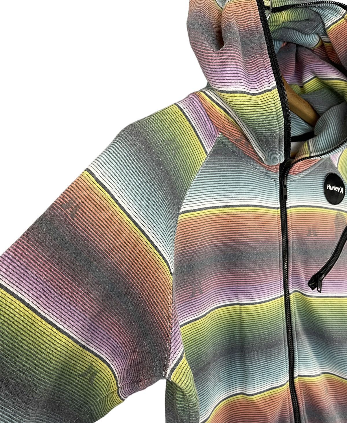 Hurley × Vintage Hurley Striped Full Zip Vintage Sweatshirt Size US S / EU 44-46 / 1 - 4 Thumbnail
