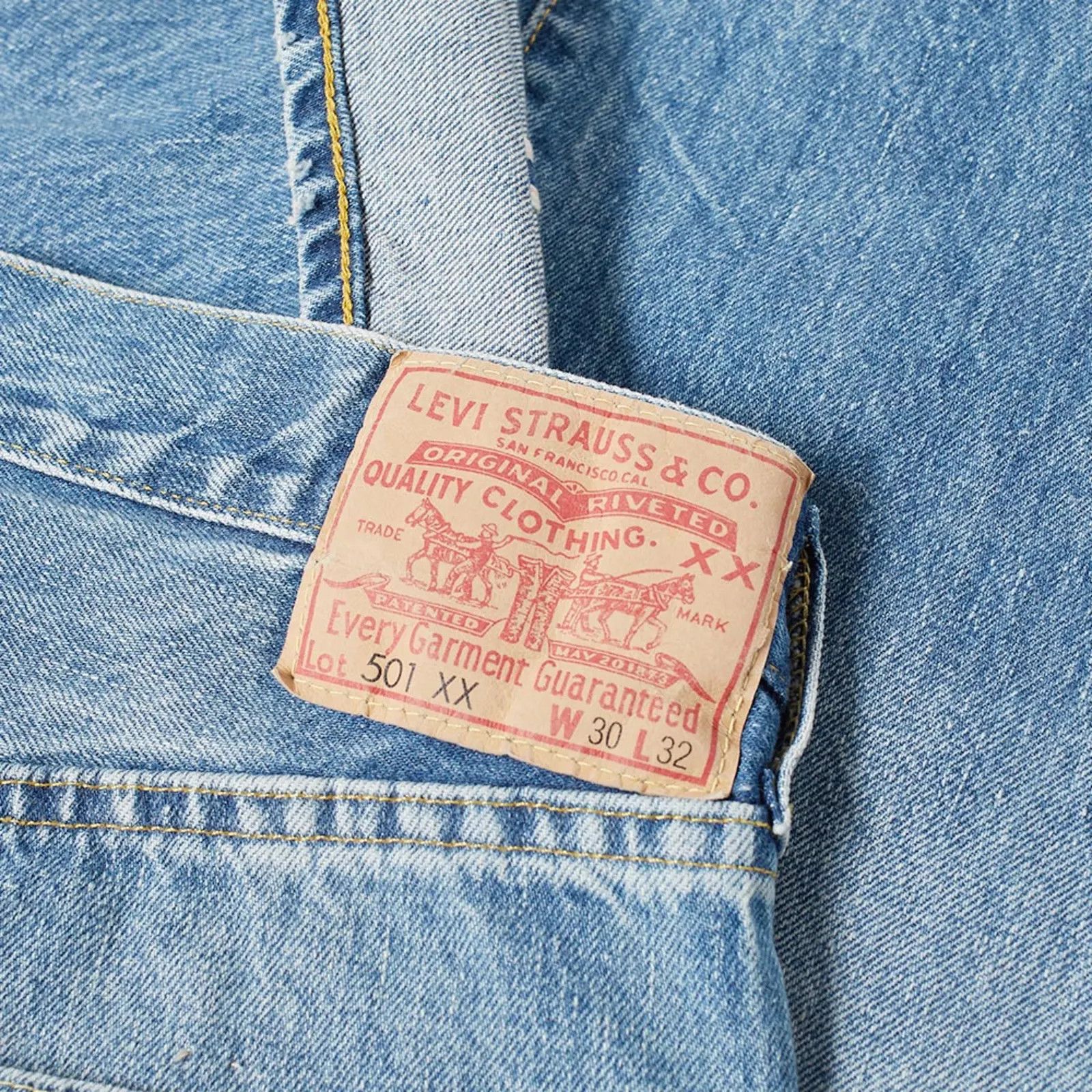 Levi's Vintage Clothing [W29/L32] 1955 501 Jean (Olive You Rock) Size US 30 / EU 46 - 17 Thumbnail