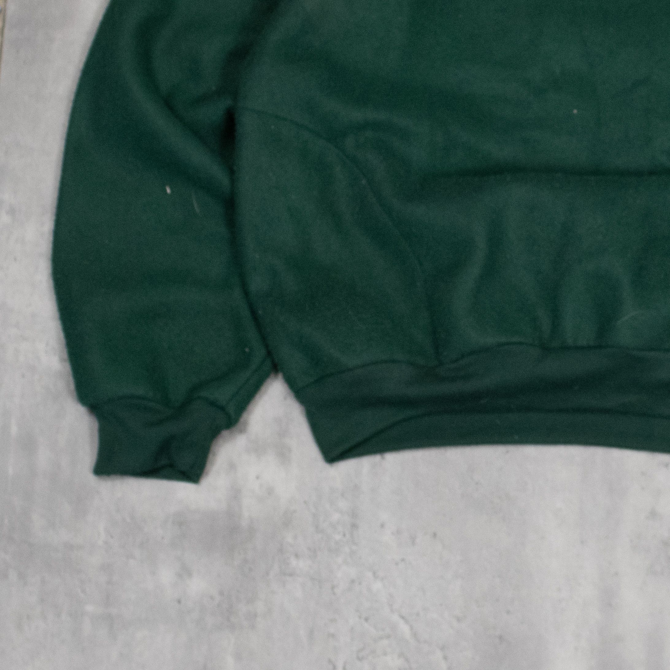 Japanese Brand Vintage VTG 1990's Forest Green Deep Pile Half Zip Sweater Size US XL / EU 56 / 4 - 4 Thumbnail
