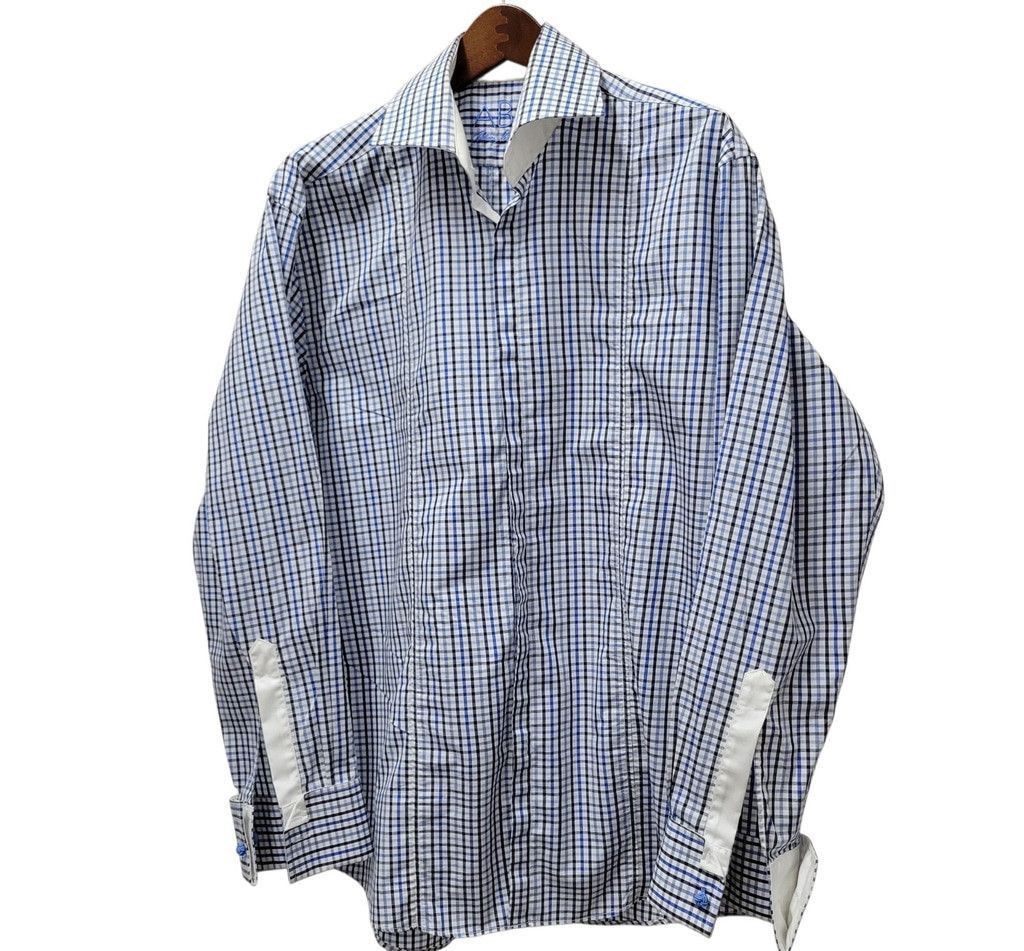 Other Allen Schwartz ABS Men's Plaid Long-Sleeves 16.5 34/35... Size US L / EU 52-54 / 3 - 4 Thumbnail