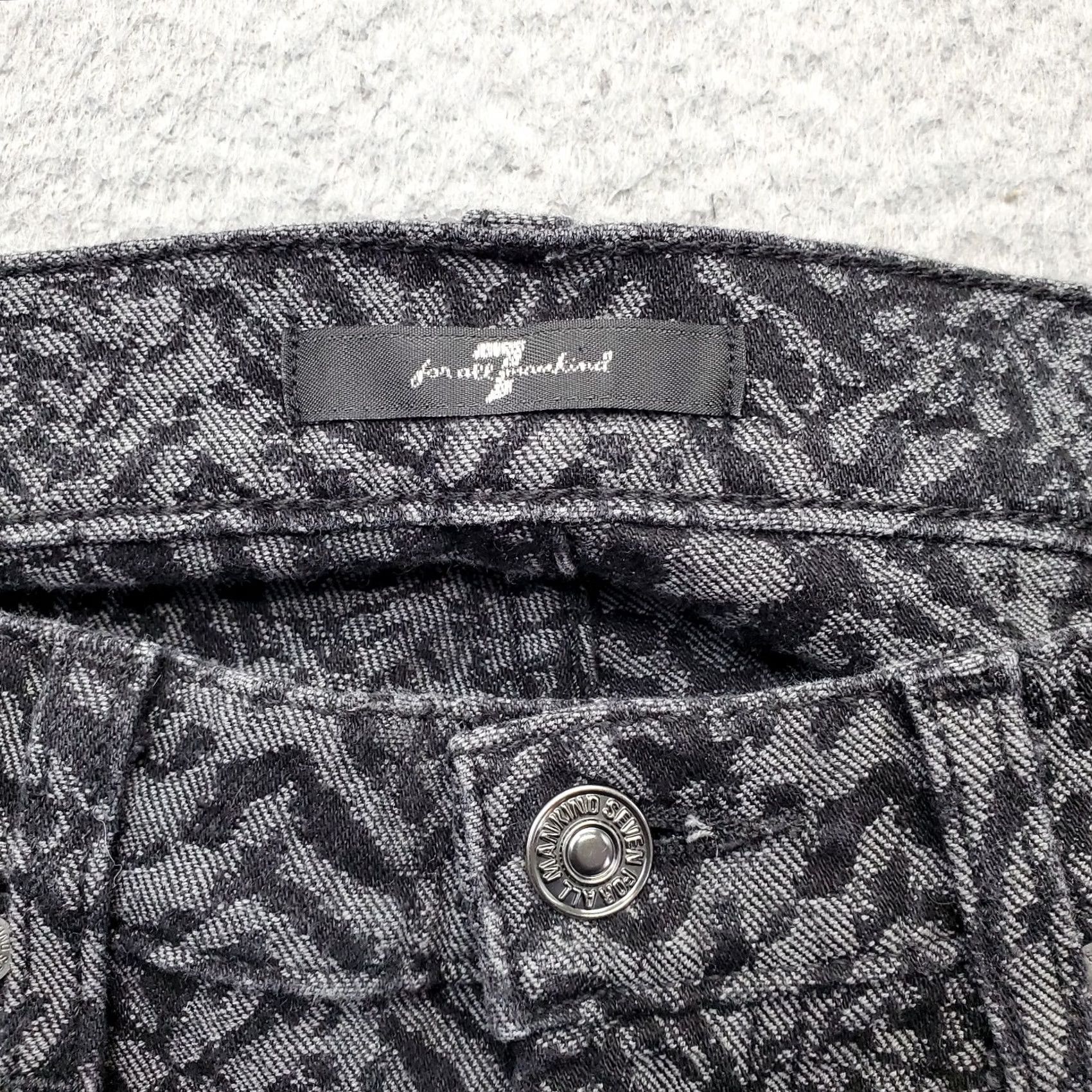7 For All Mankind 7 For All Mankind Ankle Jeans Womens 24 Multi Pattern Stretch Jacquard Skinny Leg Jeans Size 42" / US 20 - 7 Thumbnail