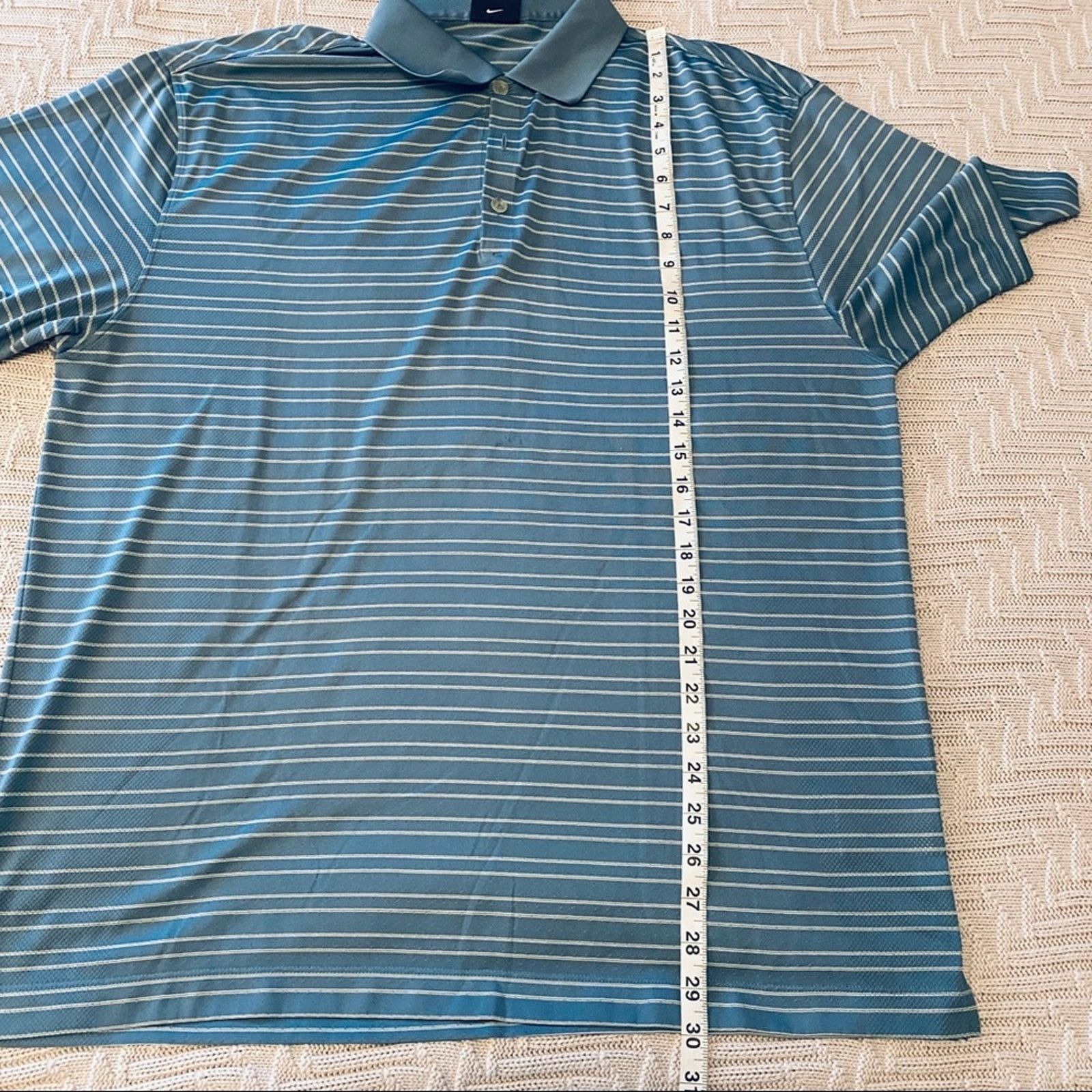 Nike Nike Golf teal striped short sleeve polo Size US XL / EU 56 / 4 - 6 Thumbnail